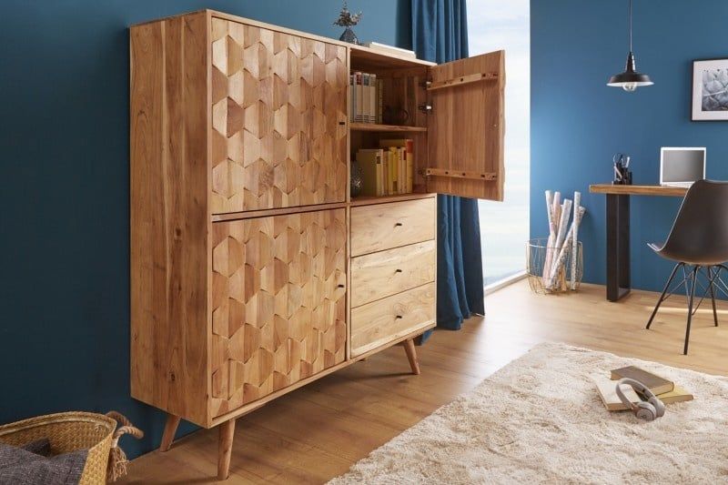 Mystic Living dressoir van massief acacia – stijlvolle opbergoplossing voor elke woonkamer