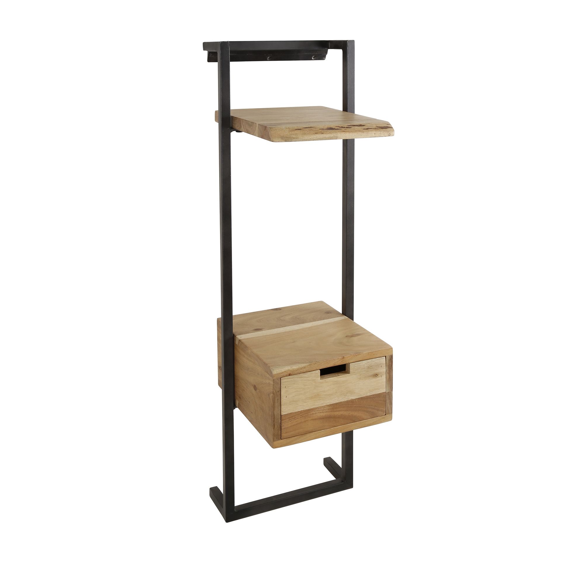 Nachtkastje Air Solid XS – massief acaciahout, wandmontage, modern design