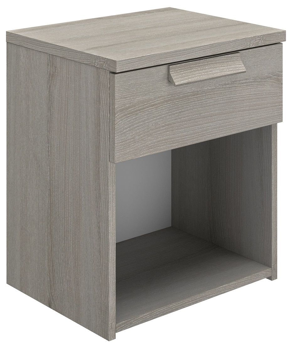 Nachtkastje Cyrus – Compact grijs eiken nachtkastje van 50 cm