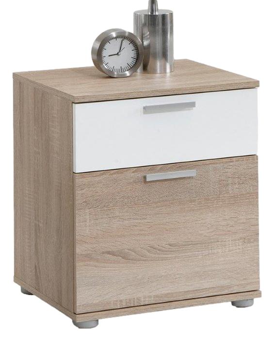 Nachtkastje Jack – Strak eiken‑wit design met soft‑close lades