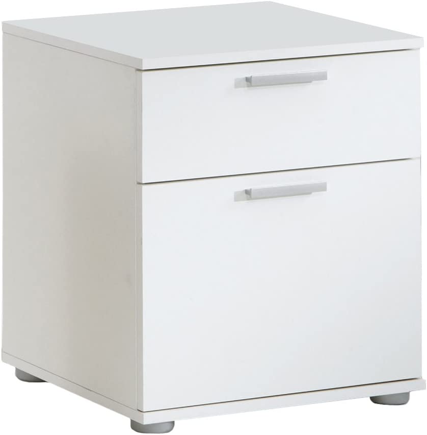 Nachtkastje Jack – Strak wit, 2 soft‑close lades, perfect voor elke slaapkamer