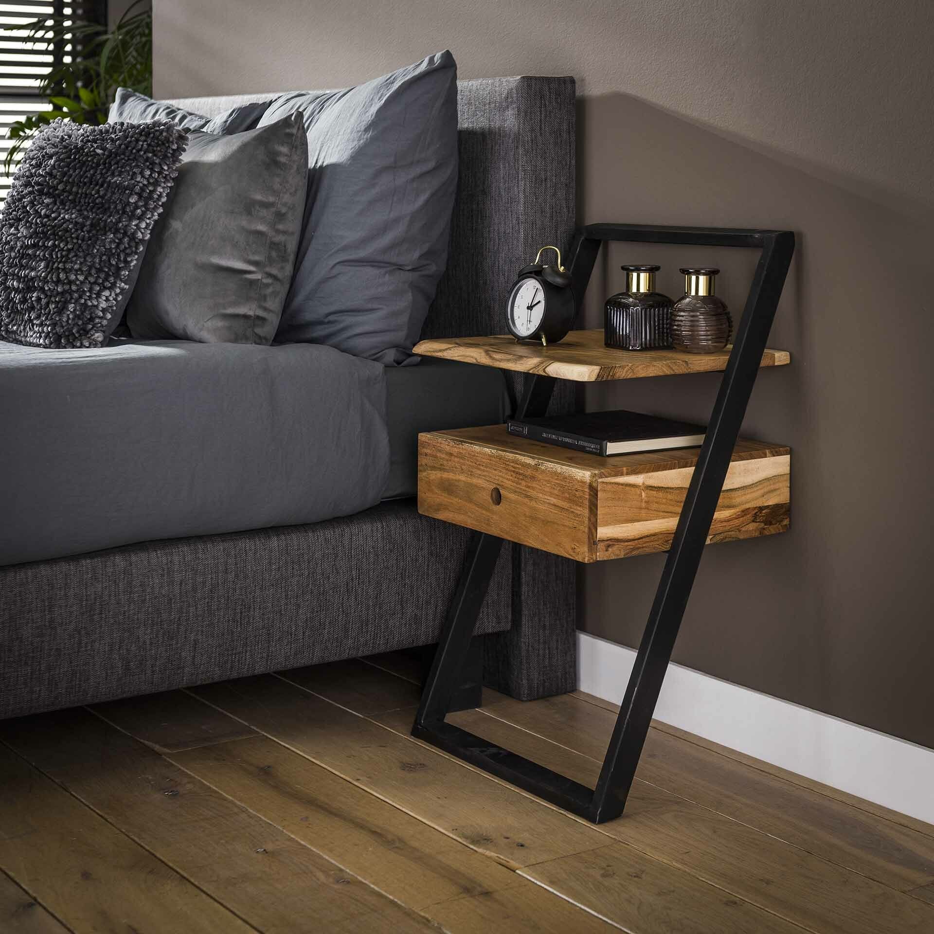Nachtkastje Tiny Acacia met lade – stijlvol massief acacia van LifestyleFurn