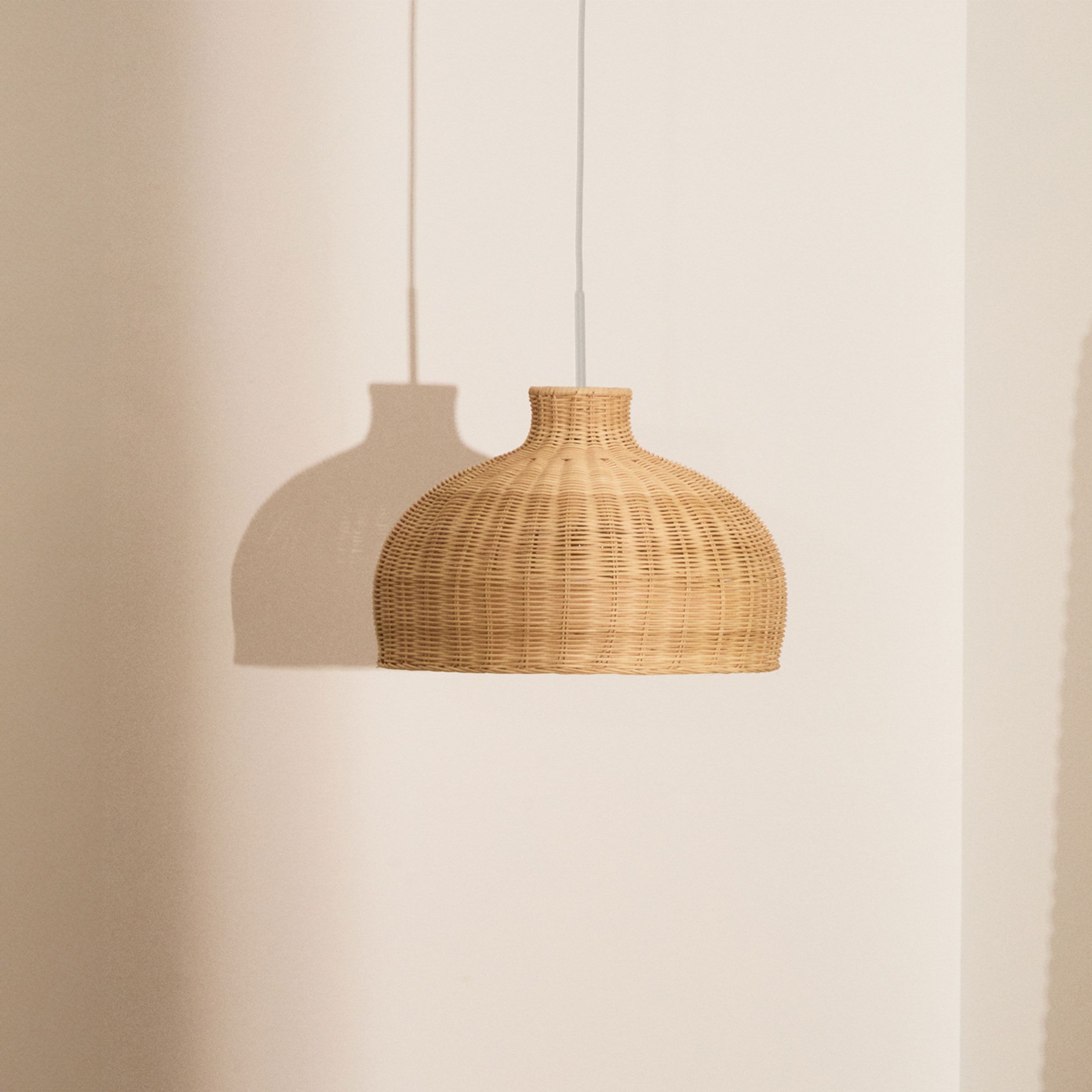 Naturele Rotankap Ennia – Handgeweven Kave Home Lampenkap 38 cm