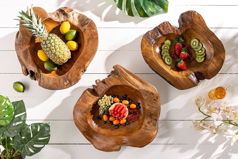 Natuurhouten schaal NATURE ROOT 50 cm – massief teakhout van Invicta Interior