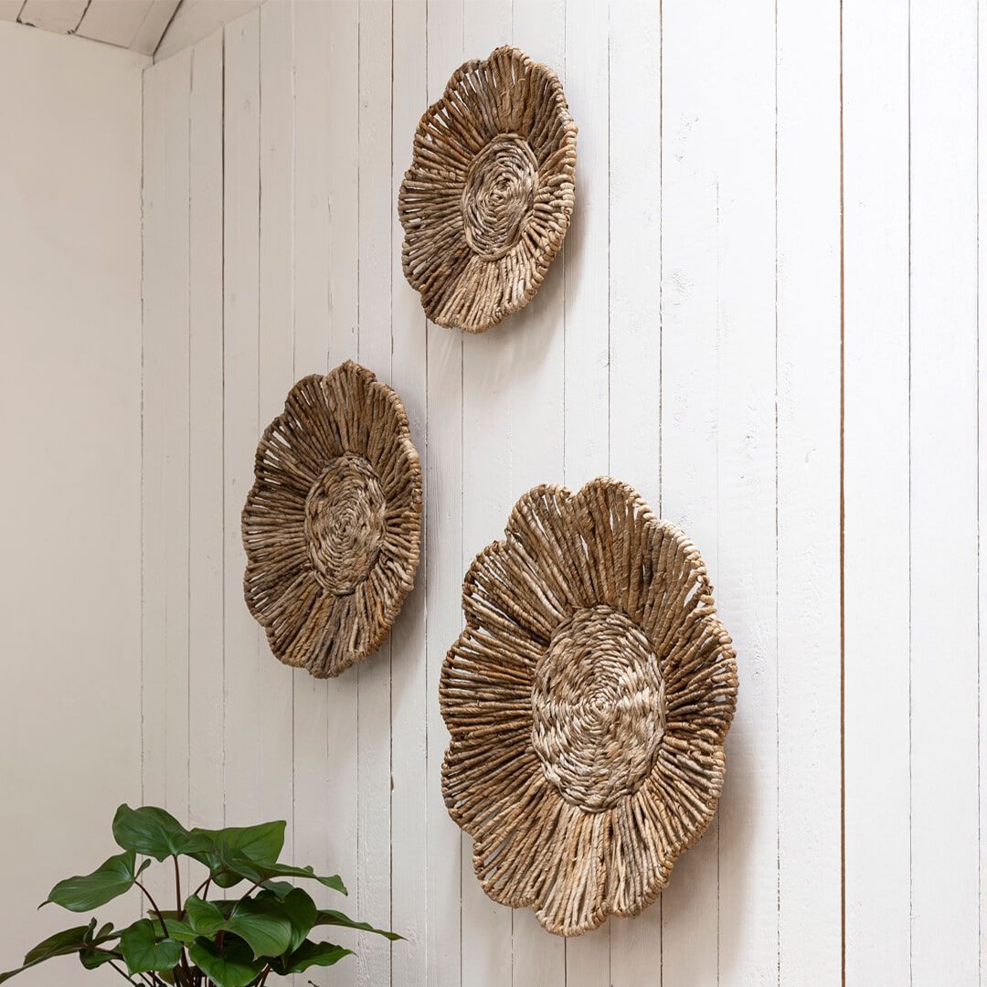 Natuurlijke Abaca Wanddecoratie Set van 3 – MUST Living