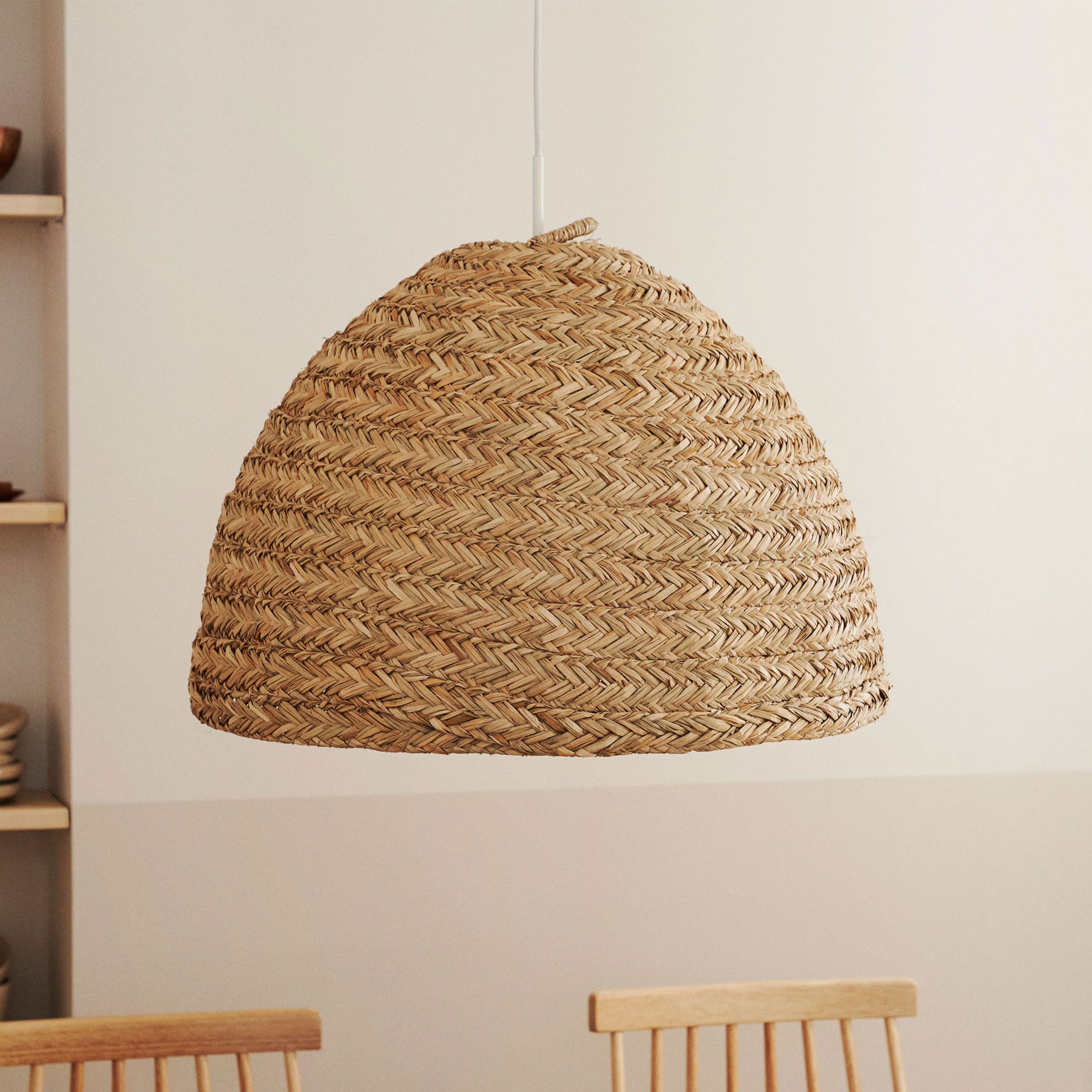 Natuurlijke Lampenkap Fonteta van Kave Home – 60 cm Ø, Zeegras, Naturel