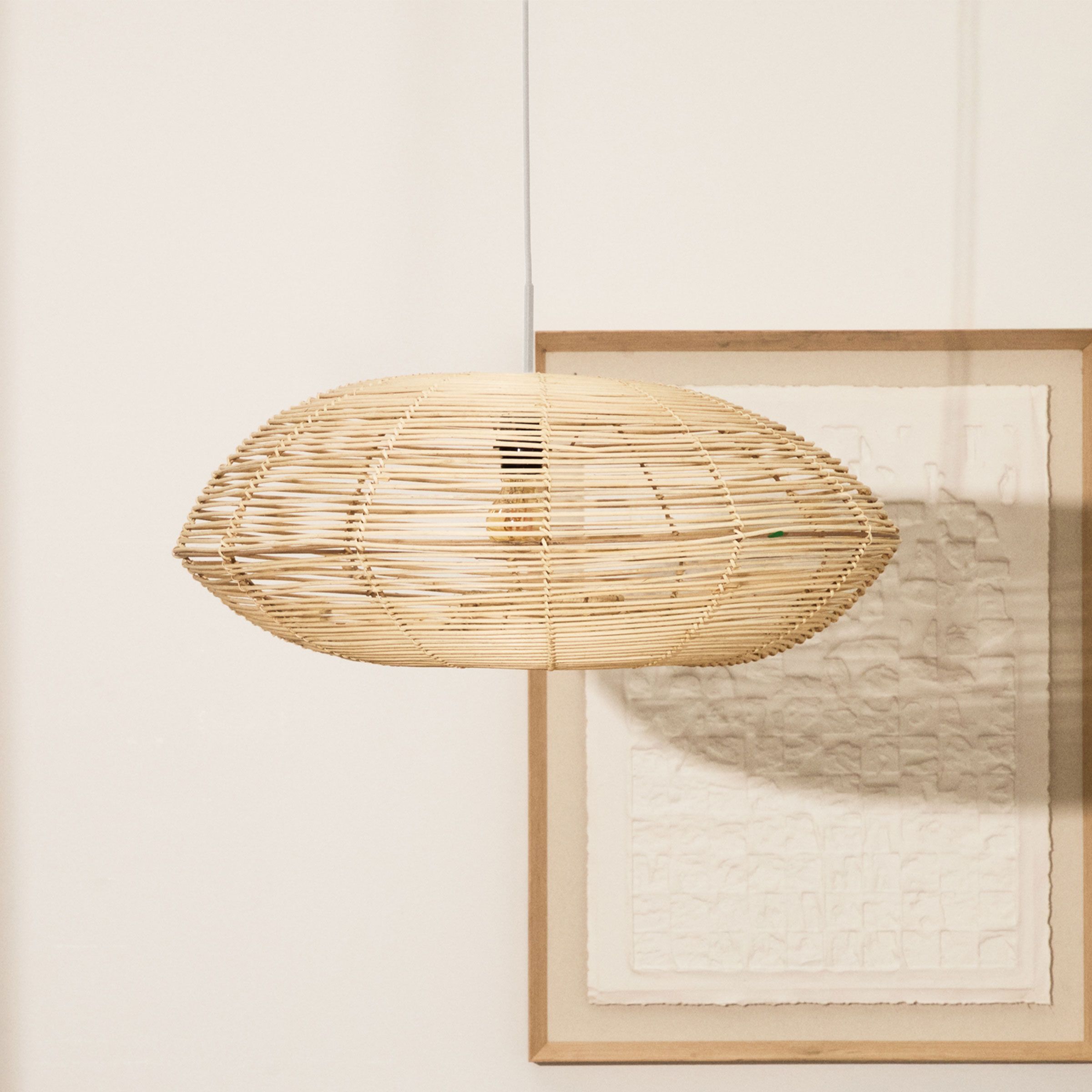 Natuurlijke rotan lampenkap Flaro – 69 cm, Kave Home