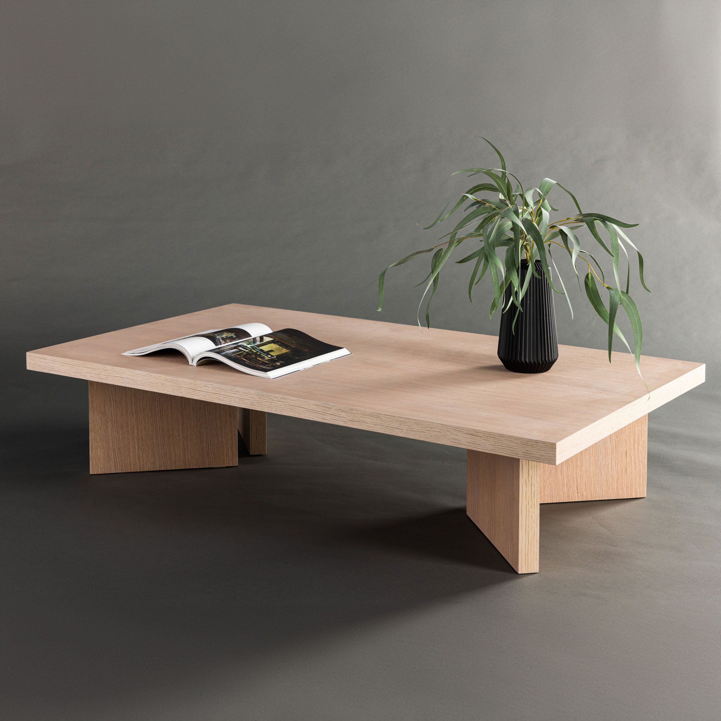 Navarro Salontafel 140×80 cm – Modern Japandi‑design in Whitewash
