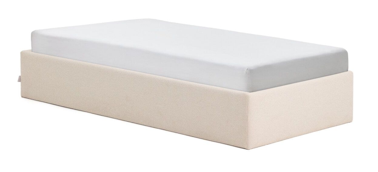 Nelzi Opklapbaar Bed met Opbergruimte – Naturel 90 × 200 cm