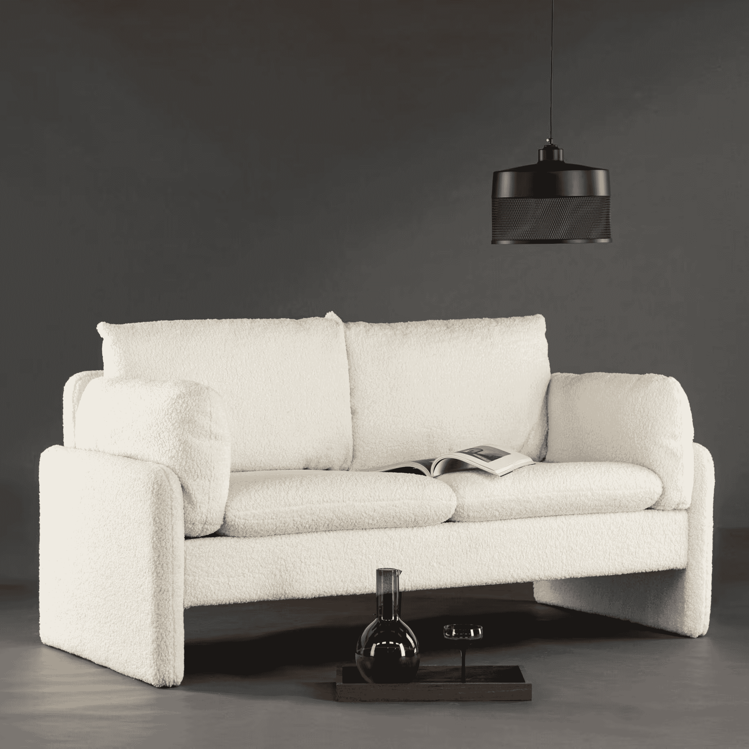 Nohr 2-zits Reba Teddy bank – Strakke witte teddybank voor modern wonen