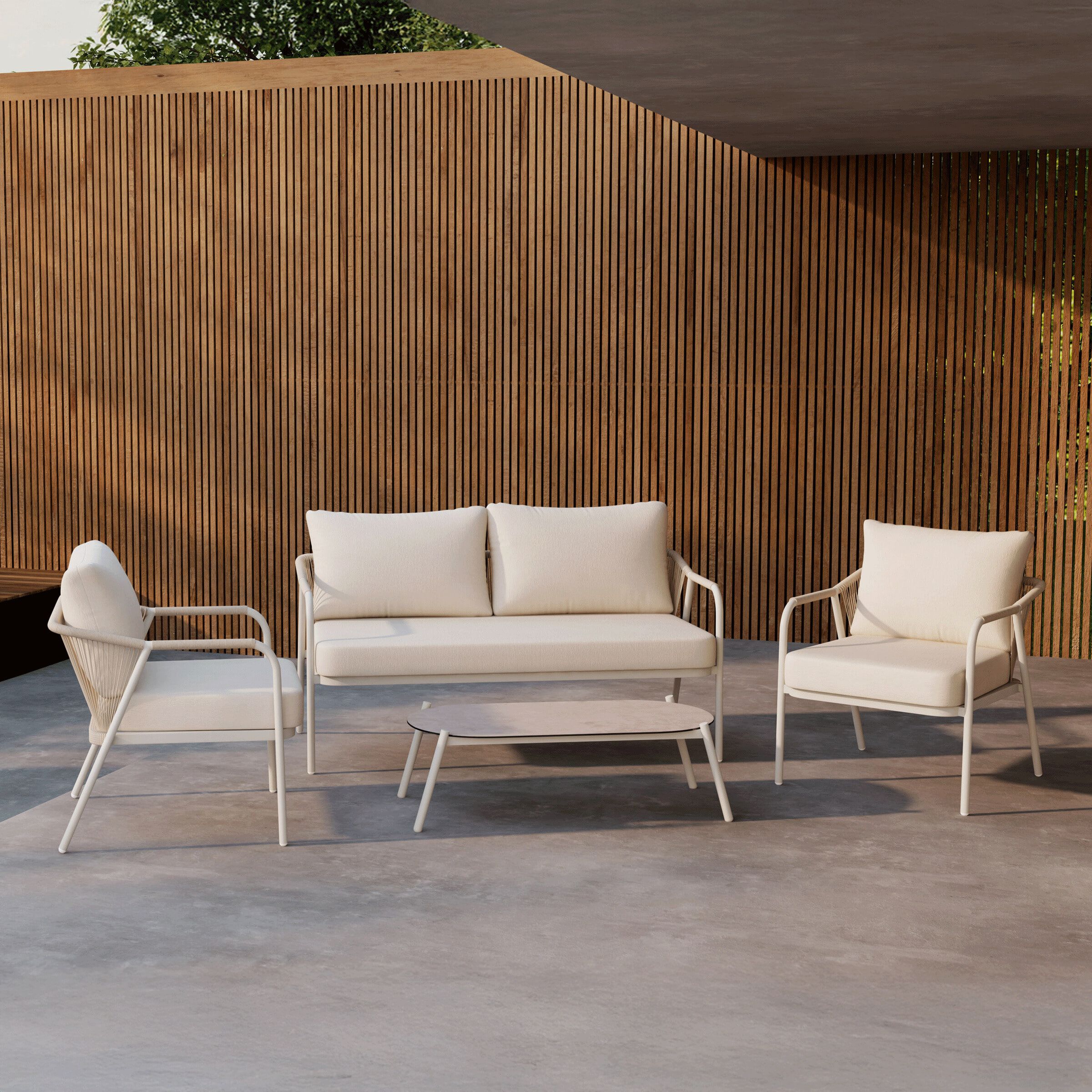 Nohr Aleyna Loungeset – stijlvolle buitencomfort in beige