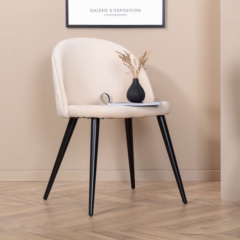 Nohr Amon Velvet eetkamerstoel – Beige