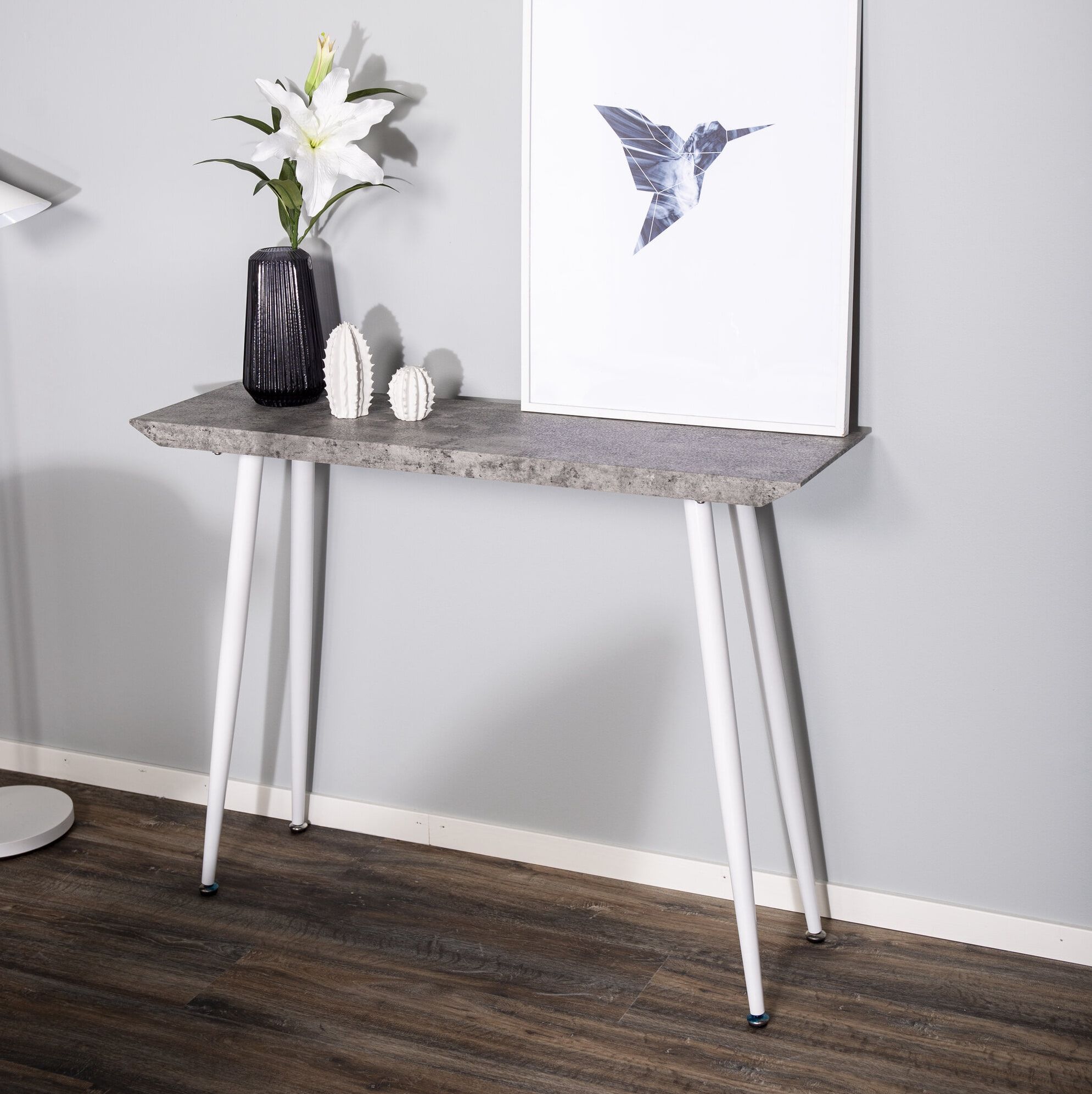 Nohr bijzettafel Willington 110 cm – betonlook in wit