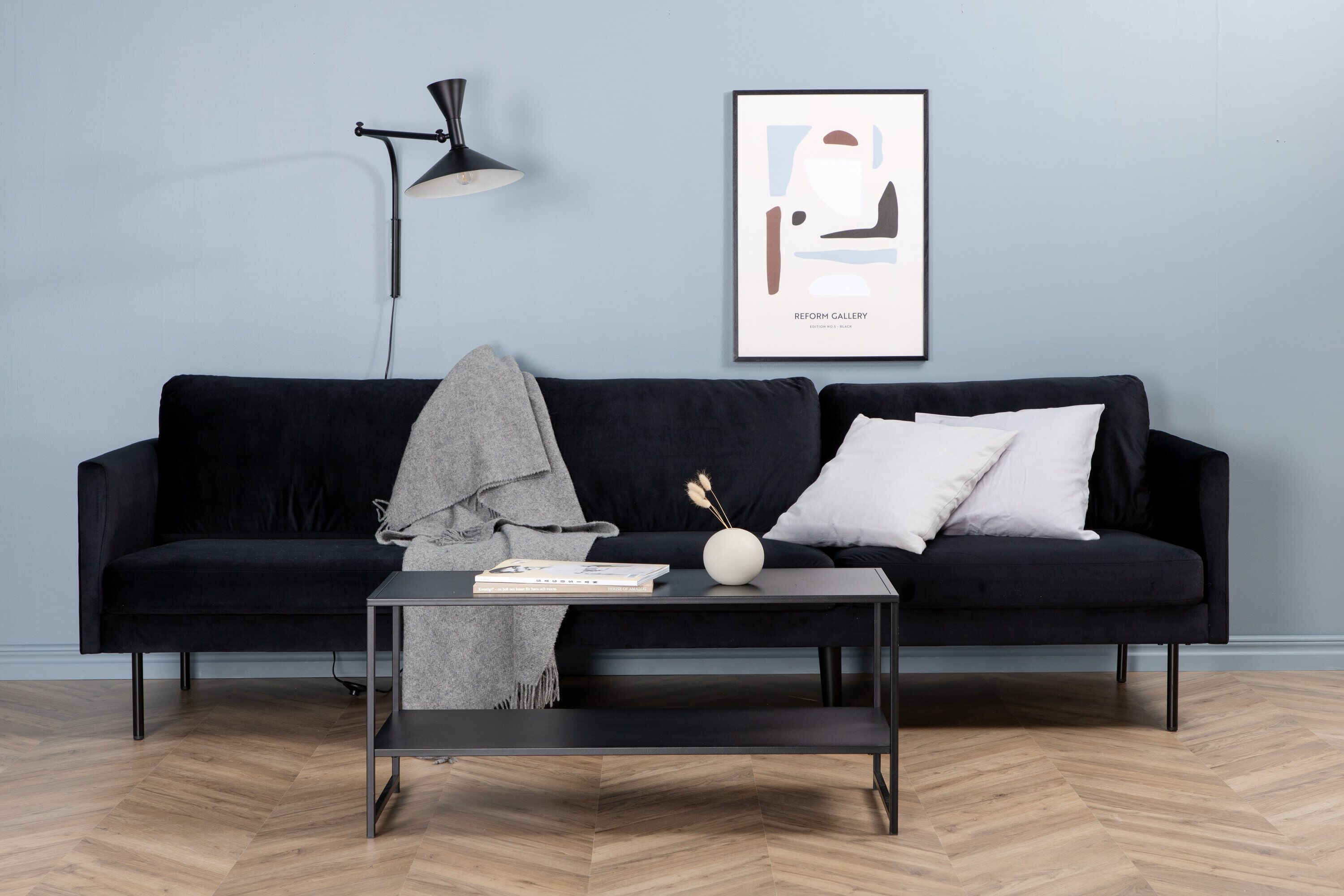 Nohr Bladimir Velvet 3‑zitsbank – Luxe zwart fluweel
