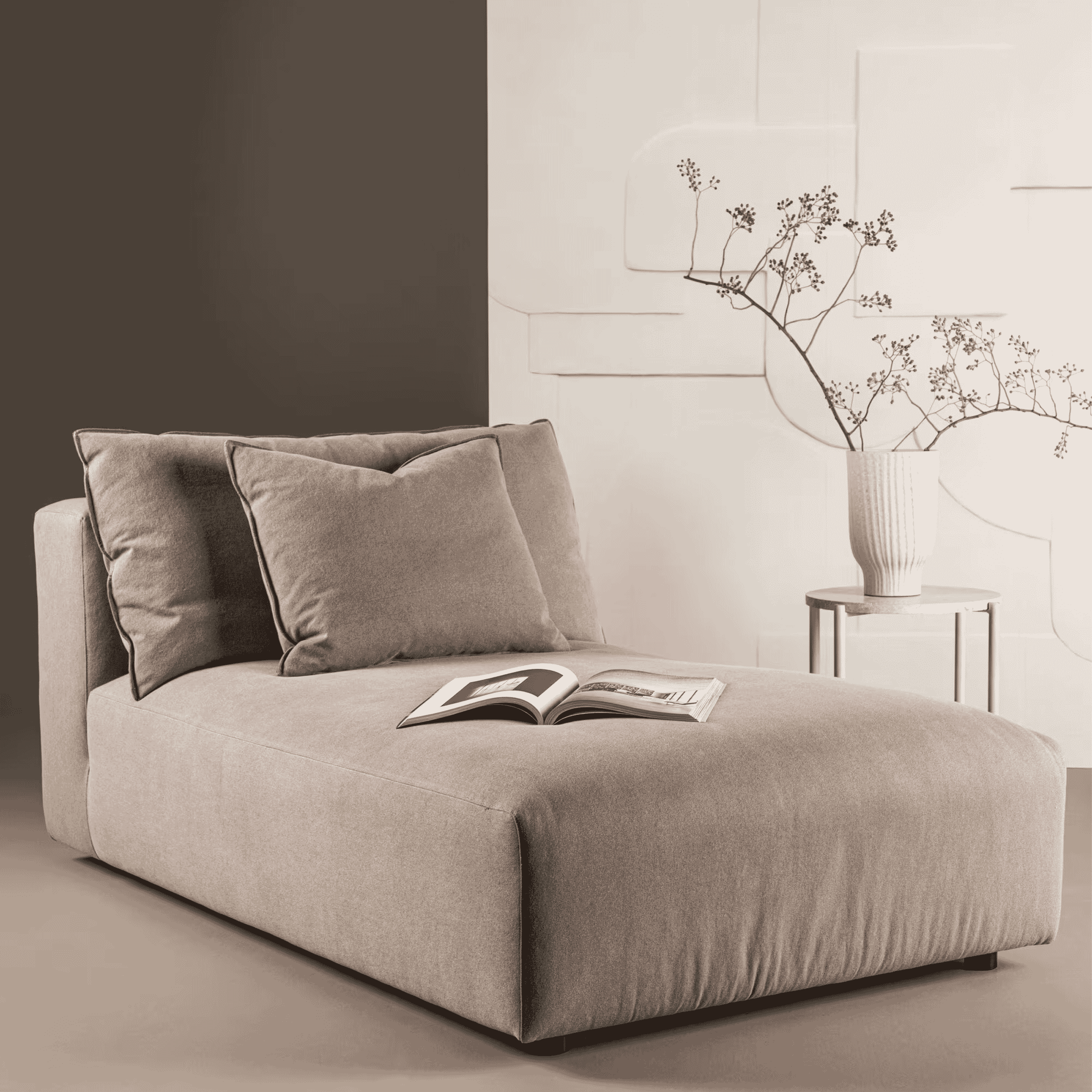 Nohr Booth Daybed in Luxe Linnen – Tijdloze Bruine Elegantie voor Elk Interieur