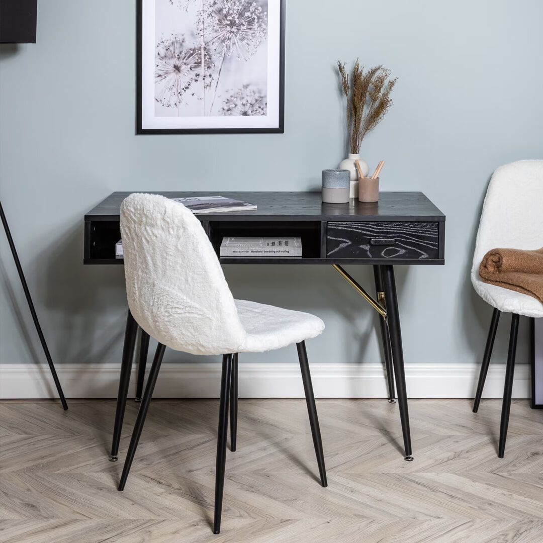Nohr Bureau Frisco – Compact zwart werkblad van 110 × 60 cm