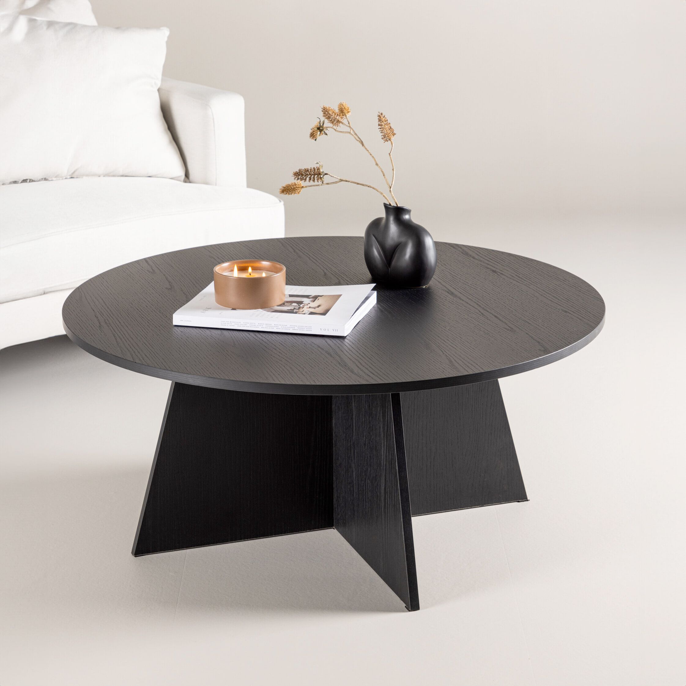 Nohr Cynthiaann Ronde Salontafel 100 cm – Moderne Elegantie in Zwart