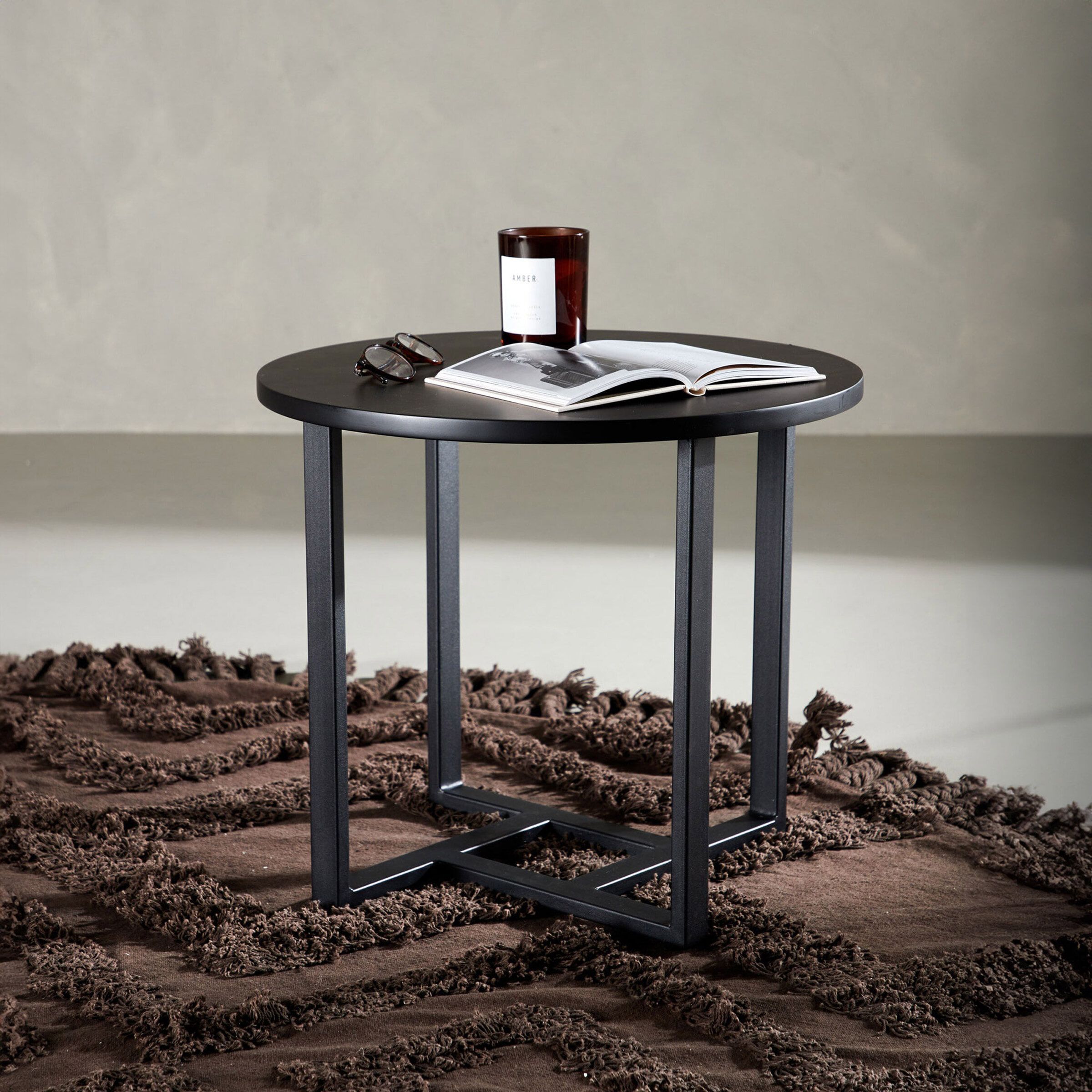 Nohr Dallin Ronde Salontafel 50 cm – Strak Zwart Design voor Kleine Woonkamers