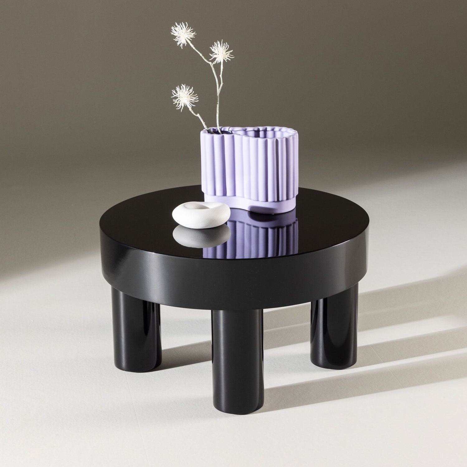 Nohr Danniella ronde salontafel 60 cm – stijlvolle zwarte middelpunt