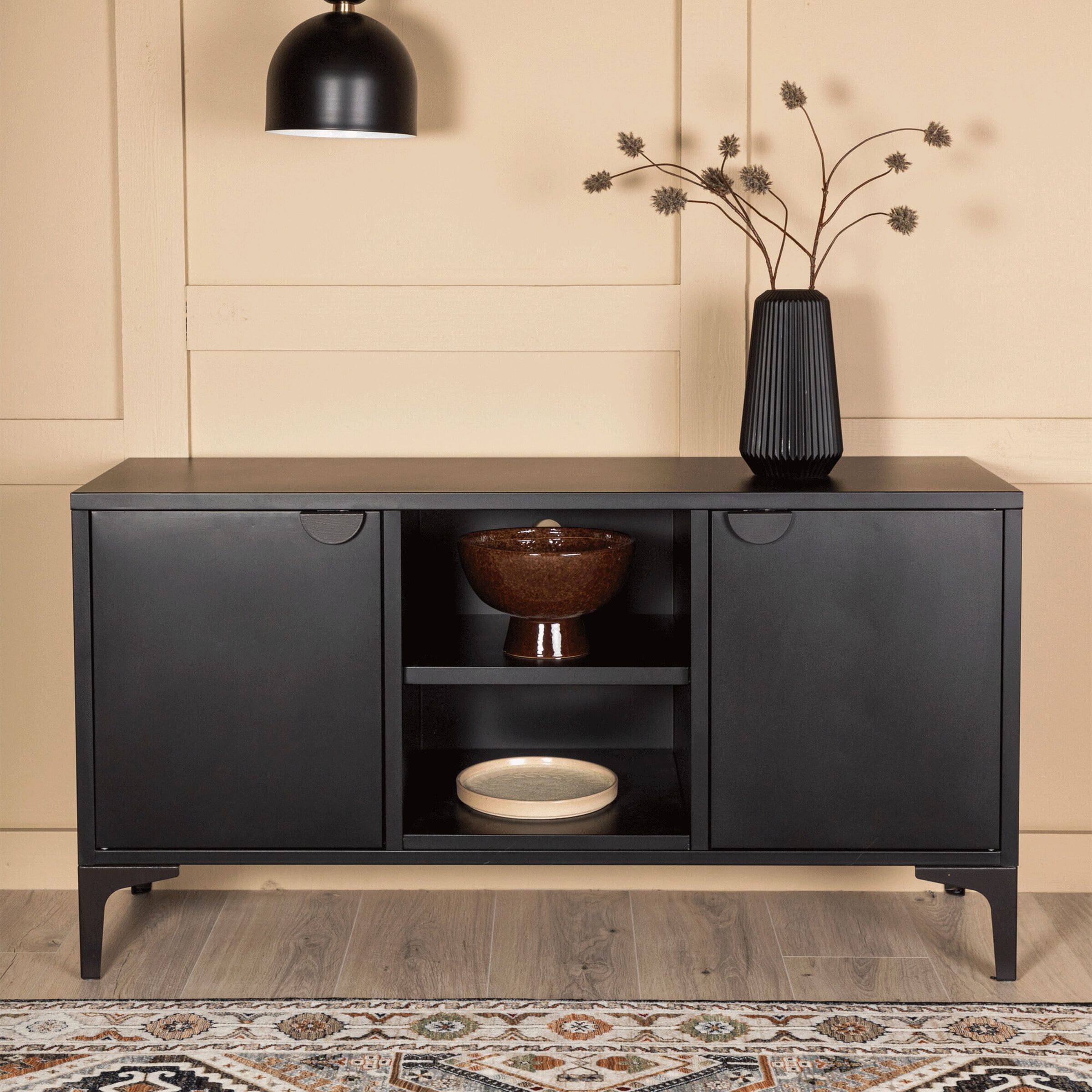 Nohr Danyella TV‑meubel 120 cm – Strak zwart staalkader voor modern wonen