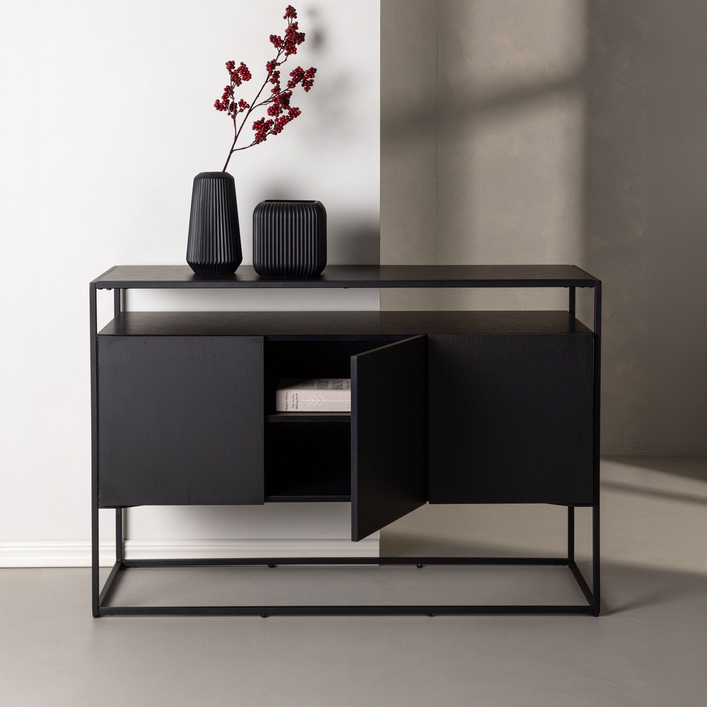 Nohr Dressoir Revecca – Zwart, 120 cm breed