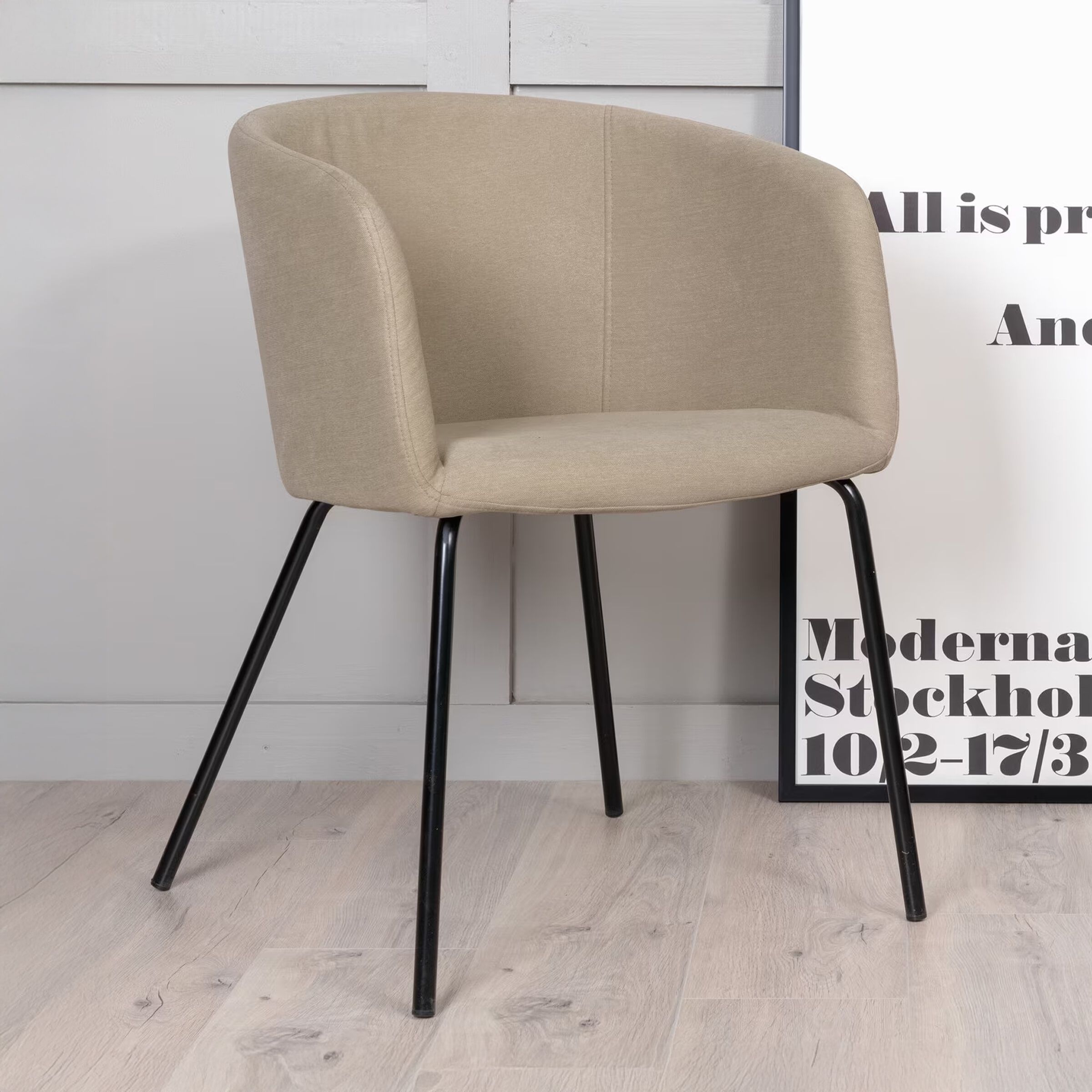 Nohr Eetkamerstoel Karna Linnenlook – Modern Beige Comfort