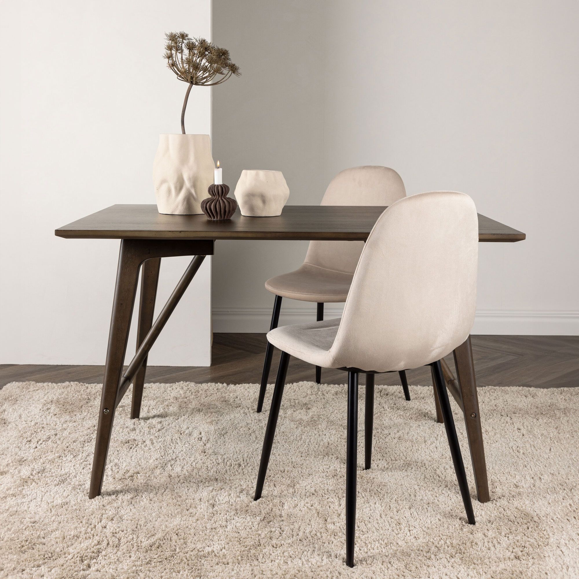 Nohr Eettafel Yolando – Moderne Walnootkleur in Rubberhout, 120 × 80 cm