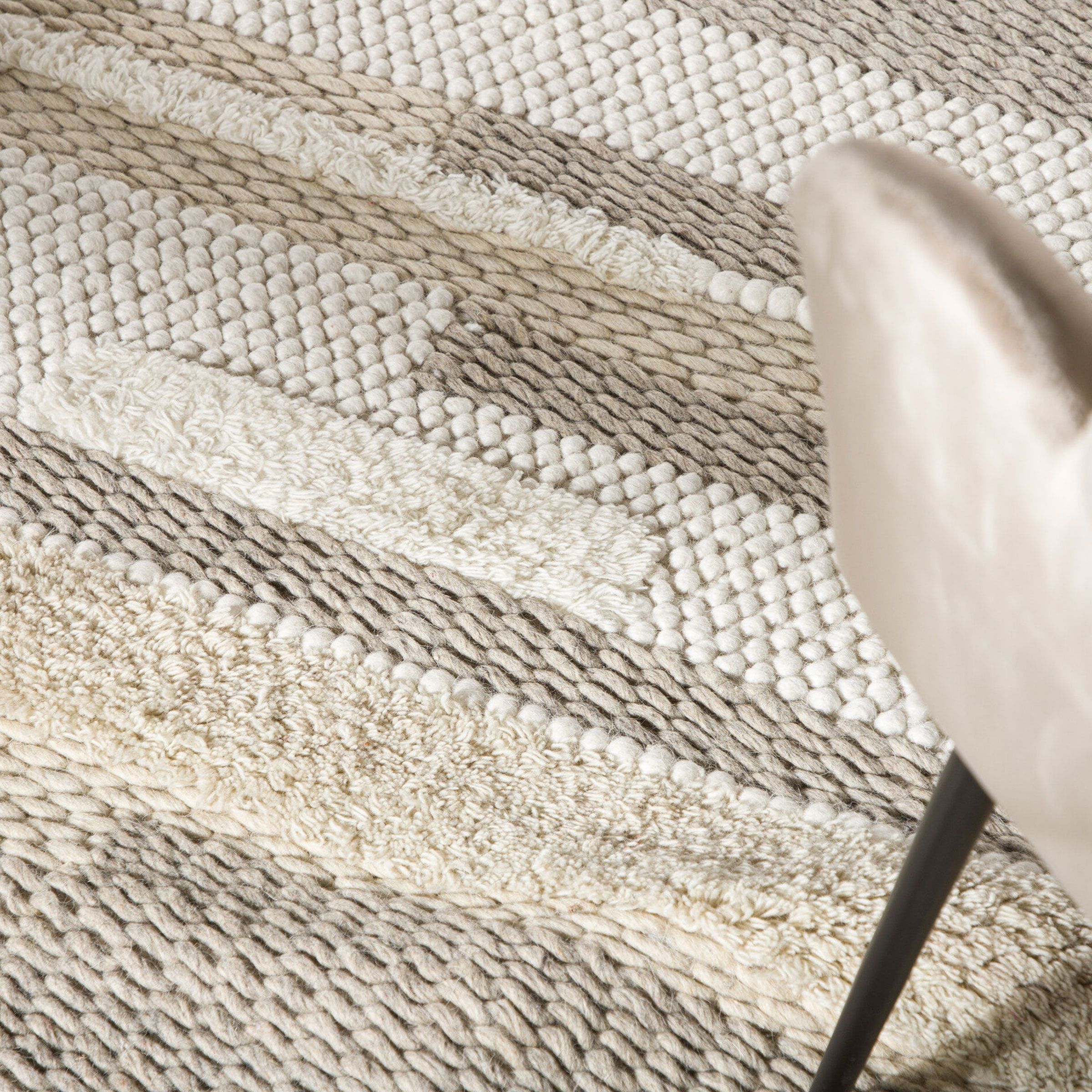 Nohr Elasja Vloerkleed 160 × 230 cm – Warm Beige met Wolmix