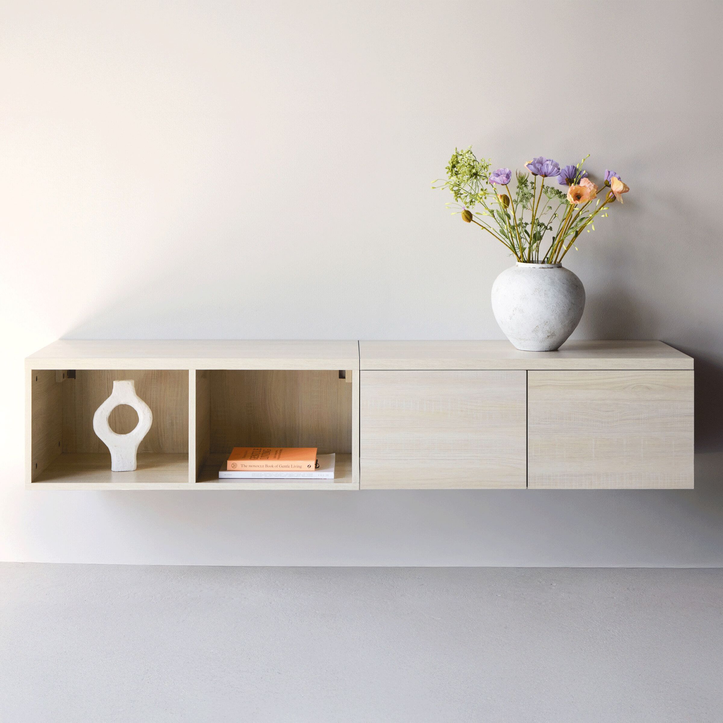 Nohr Electa Zwevend TV‑meubel 180 cm – Whitewash, stijlvol en functioneel