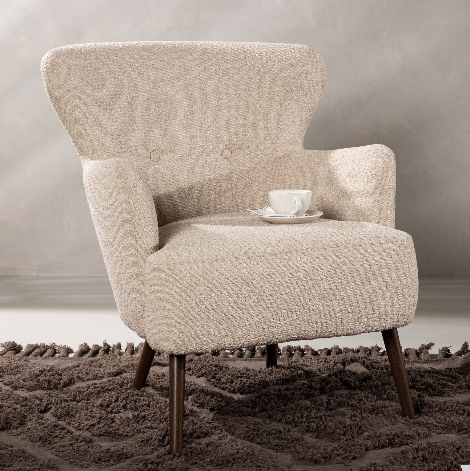 Nohr Fauteuil Cerrissa Bouclé – Modern Comfort in Beige