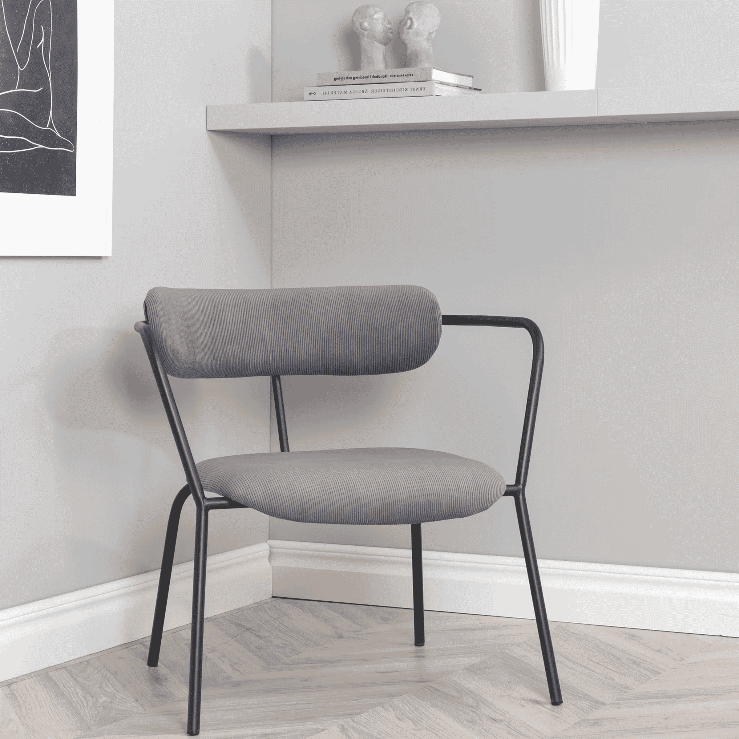 Nohr Fauteuil Traver Rib – Stijlvolle Grijze Zitplek voor Modern Wonen
