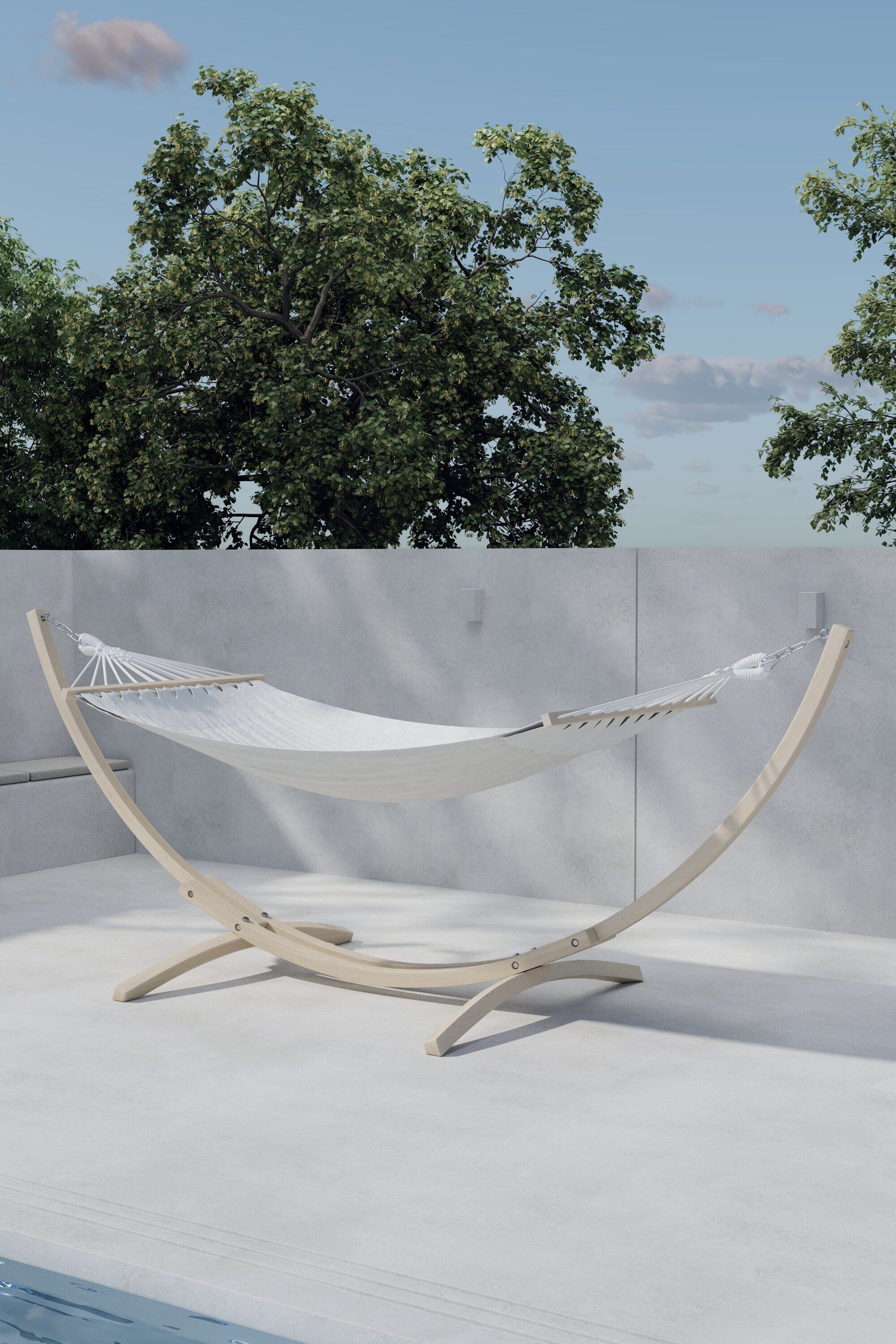 Nohr Hangmat Delisha – Whitewash/Beige: Stijlvol buitencomfort voor elke tuin