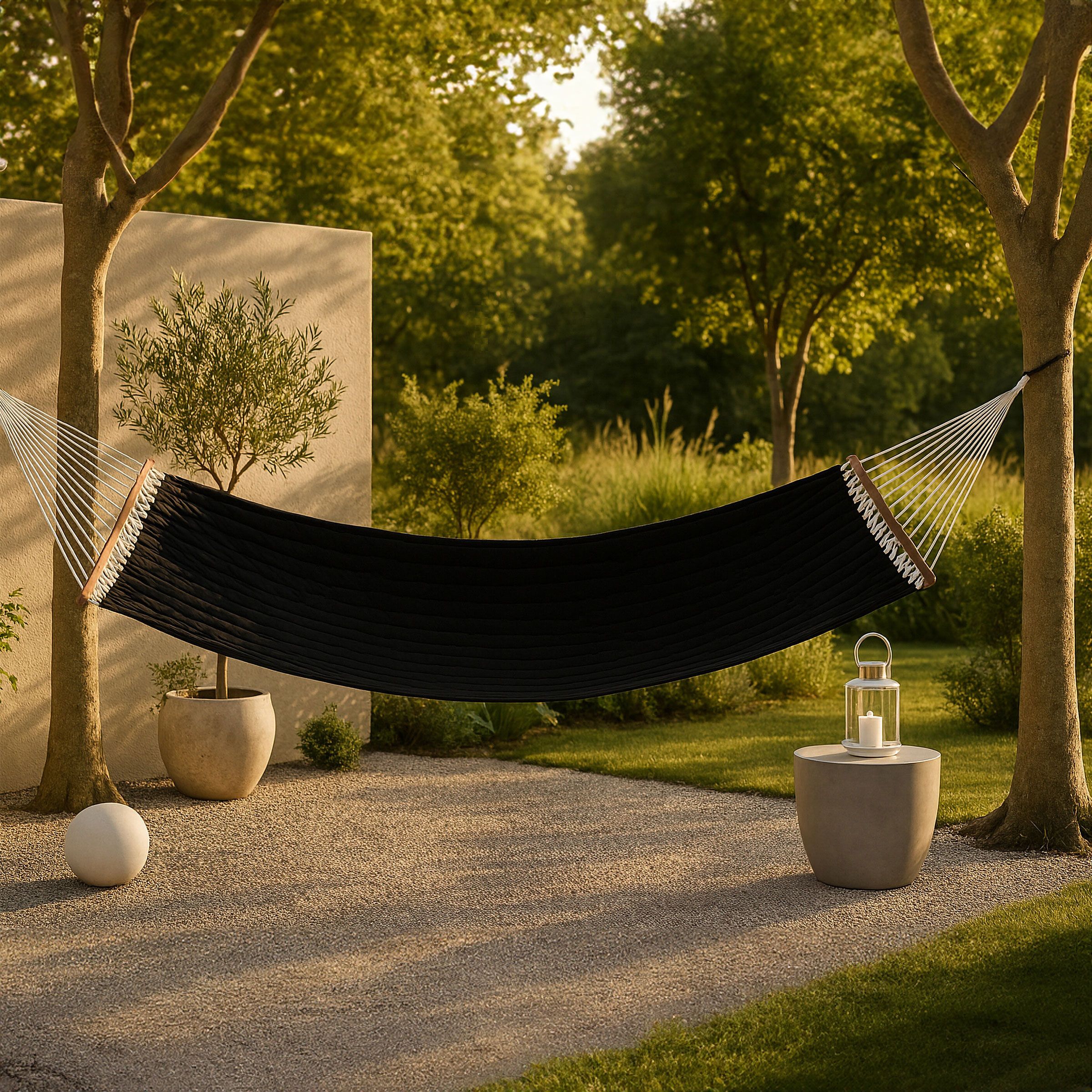 Nohr Hangmat Tion – Luxe Zwarte Dubbelhanger voor Balkon en Tuin