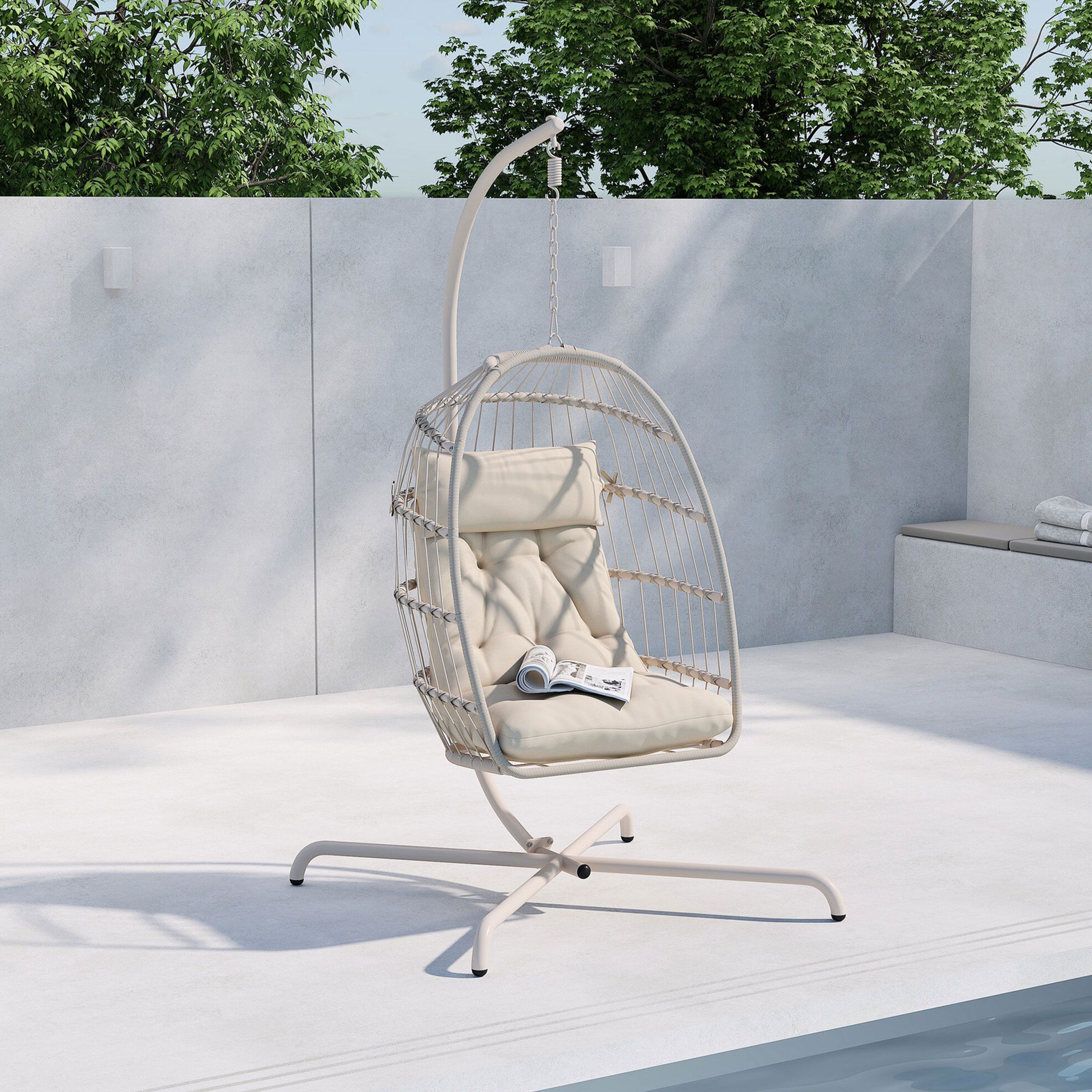 Nohr Hangstoel Elysse – Beige: jouw relaxplek voor buiten