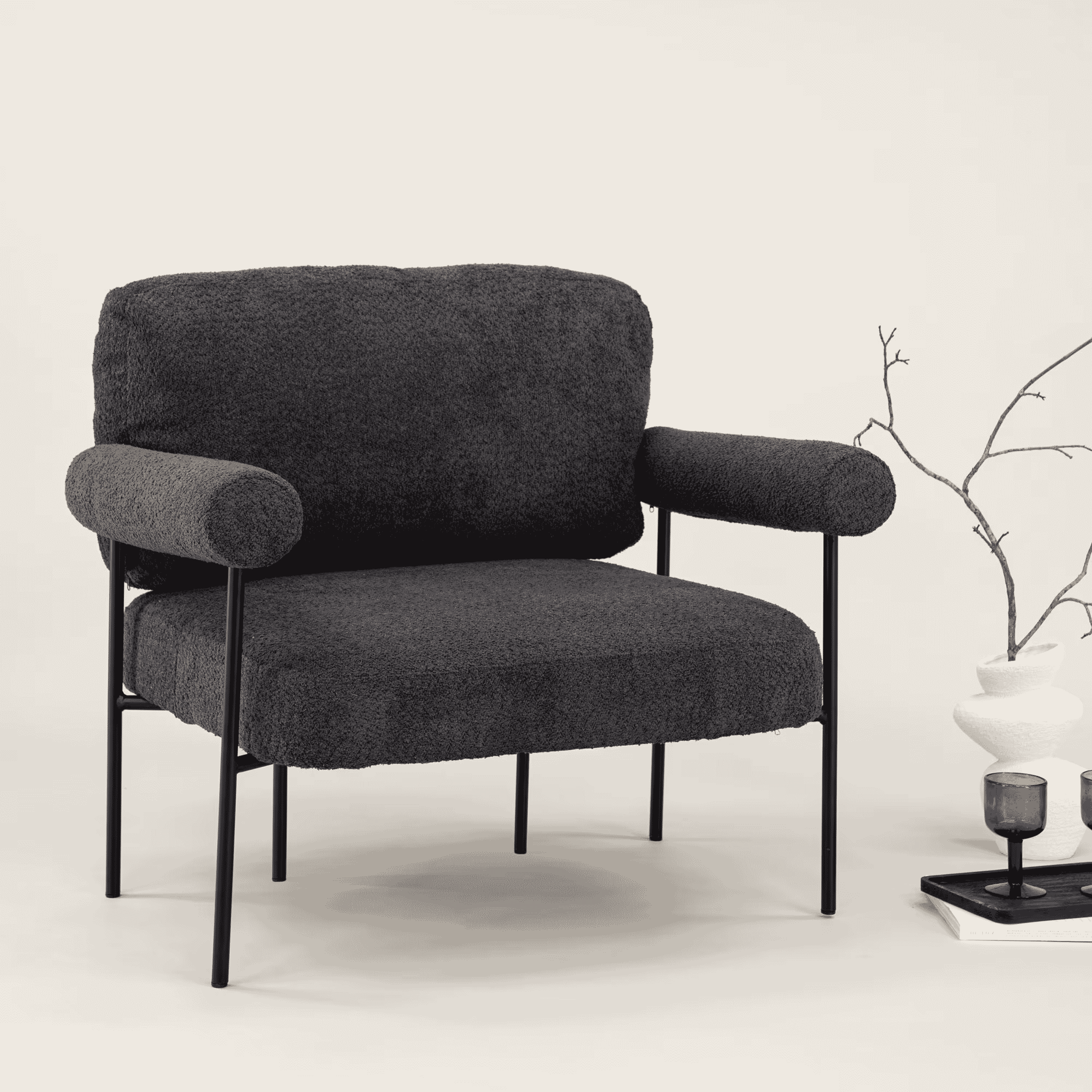 Nohr Jaquis Fauteuil in Donkergrijs – Scandinavisch Comfort voor de Moderne Woonkamer