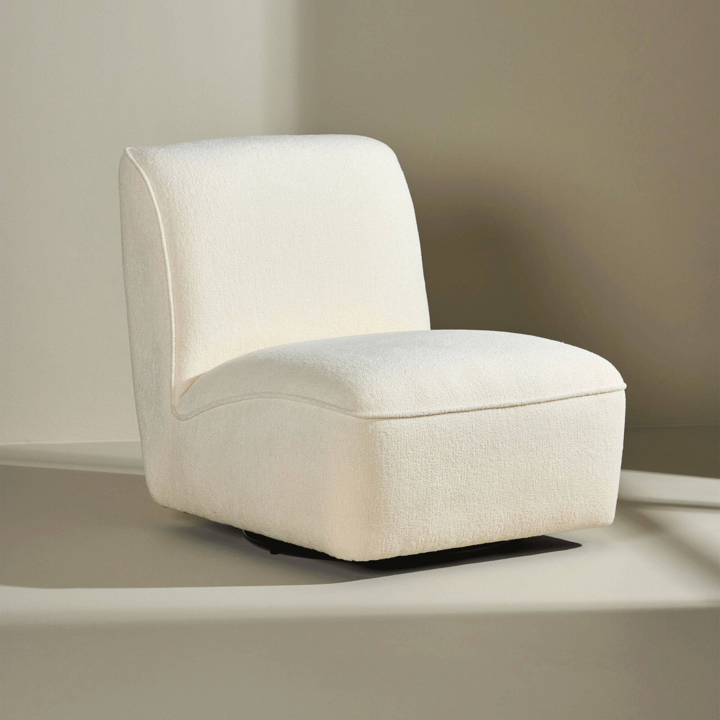 Nohr Kavitha Draaifauteuil – Luxe Witte Bouclé Comfort
