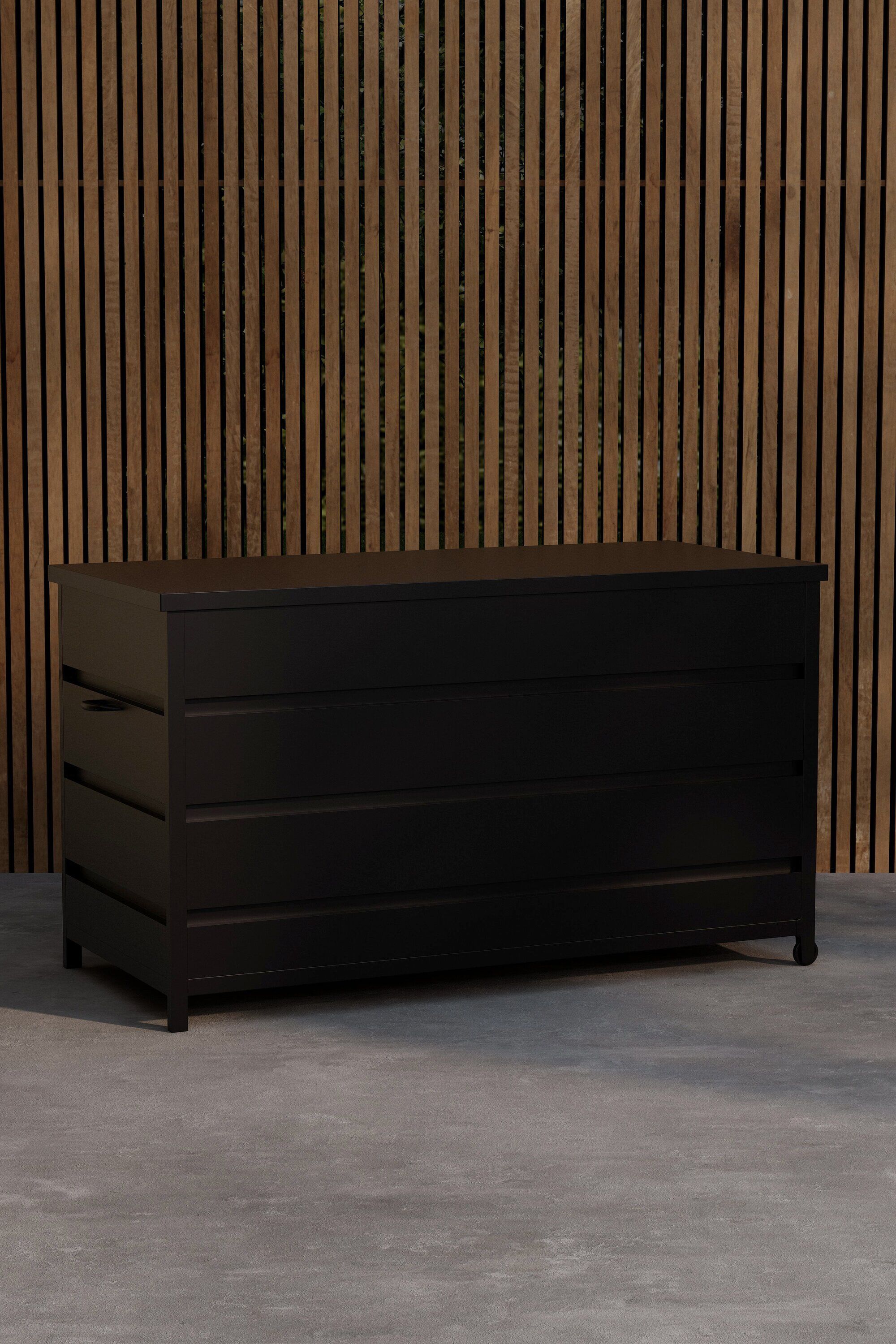 Nohr Kule Opbergkist 130 × 75 cm – Strak Zwart Design voor de Buitenruimte