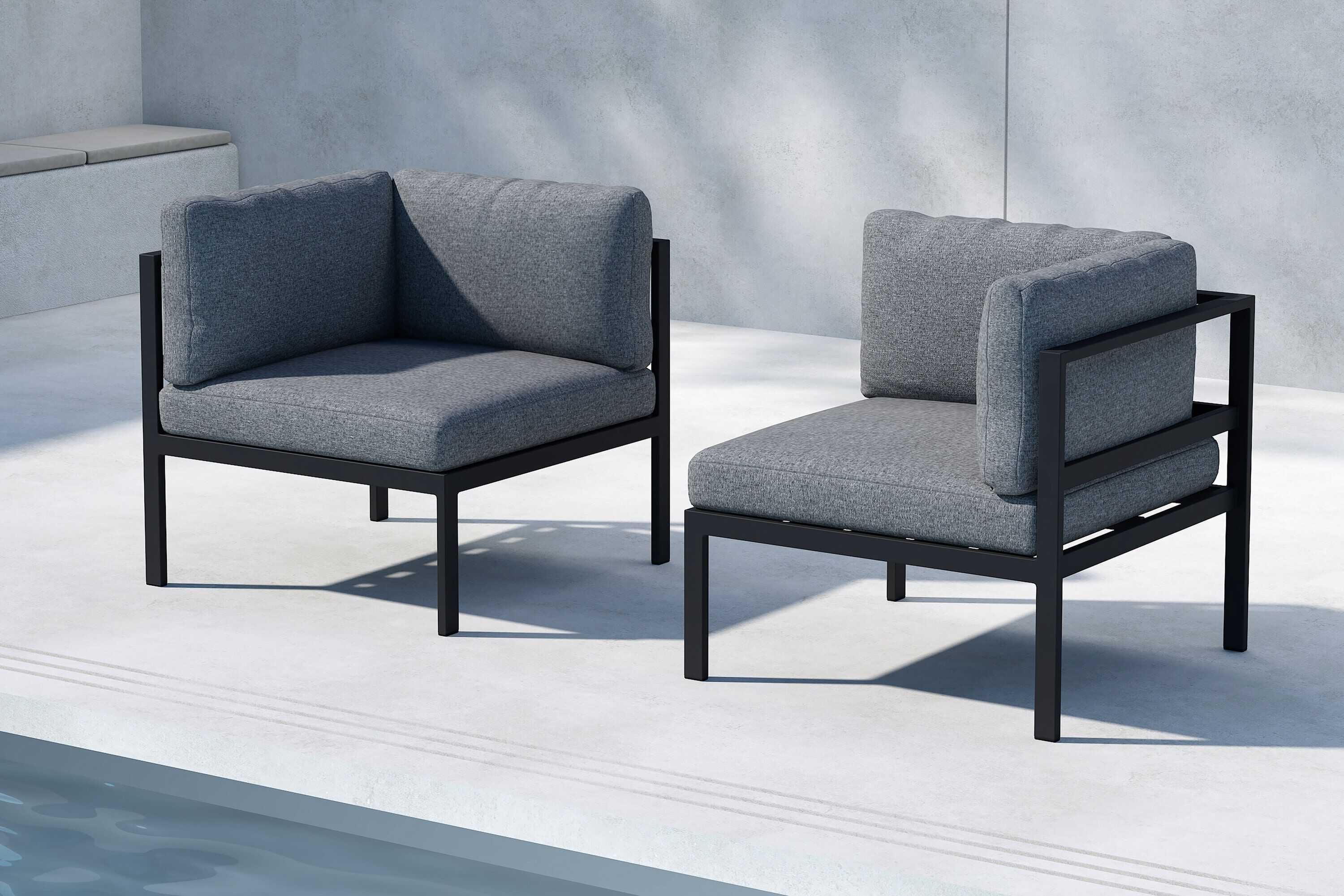 Nohr Lasheka Hoekmodule – Moderne Grijze/Zwarte Loungeset