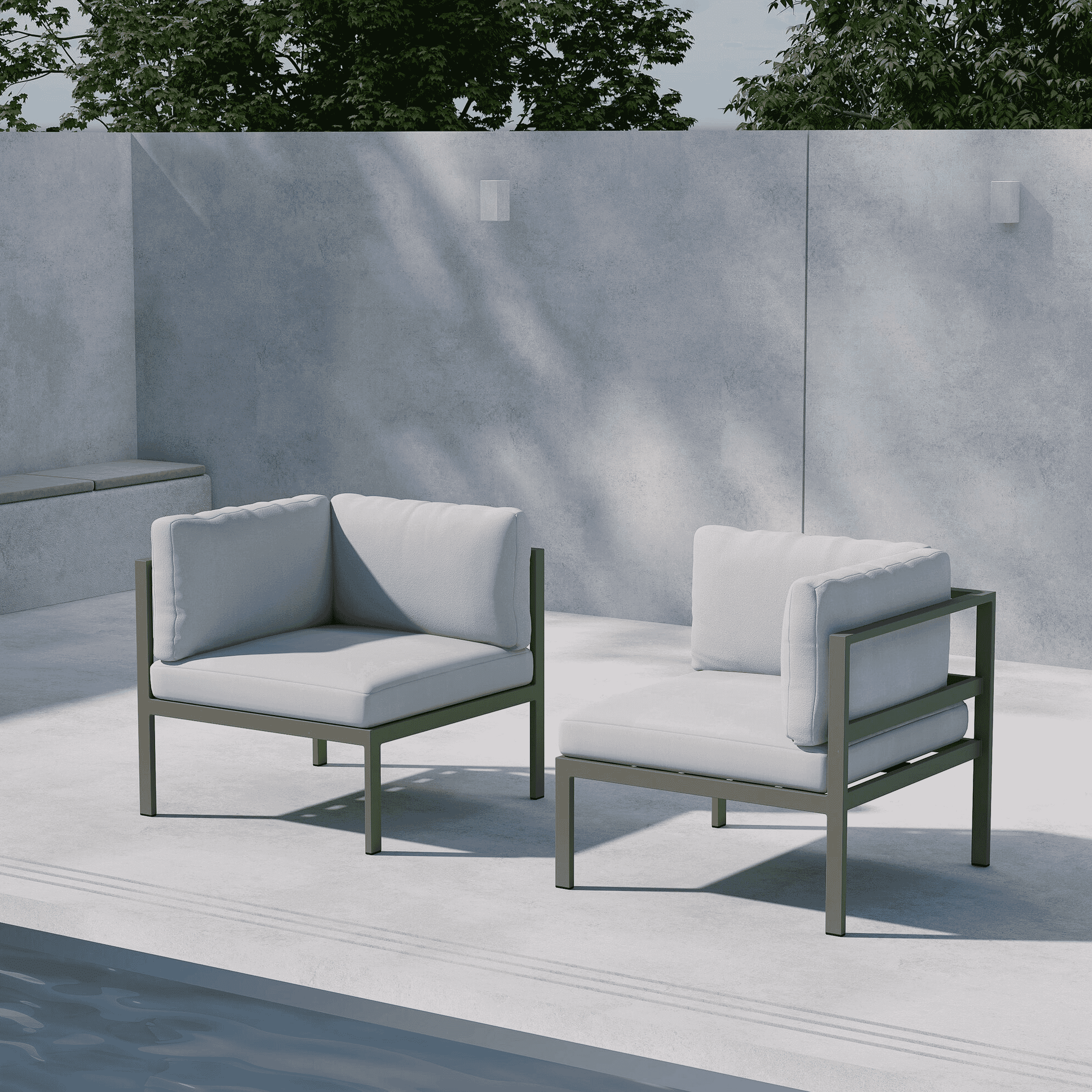 Nohr Lasheka Hoekmodule – modulaire buitenlounge in beige en bruin