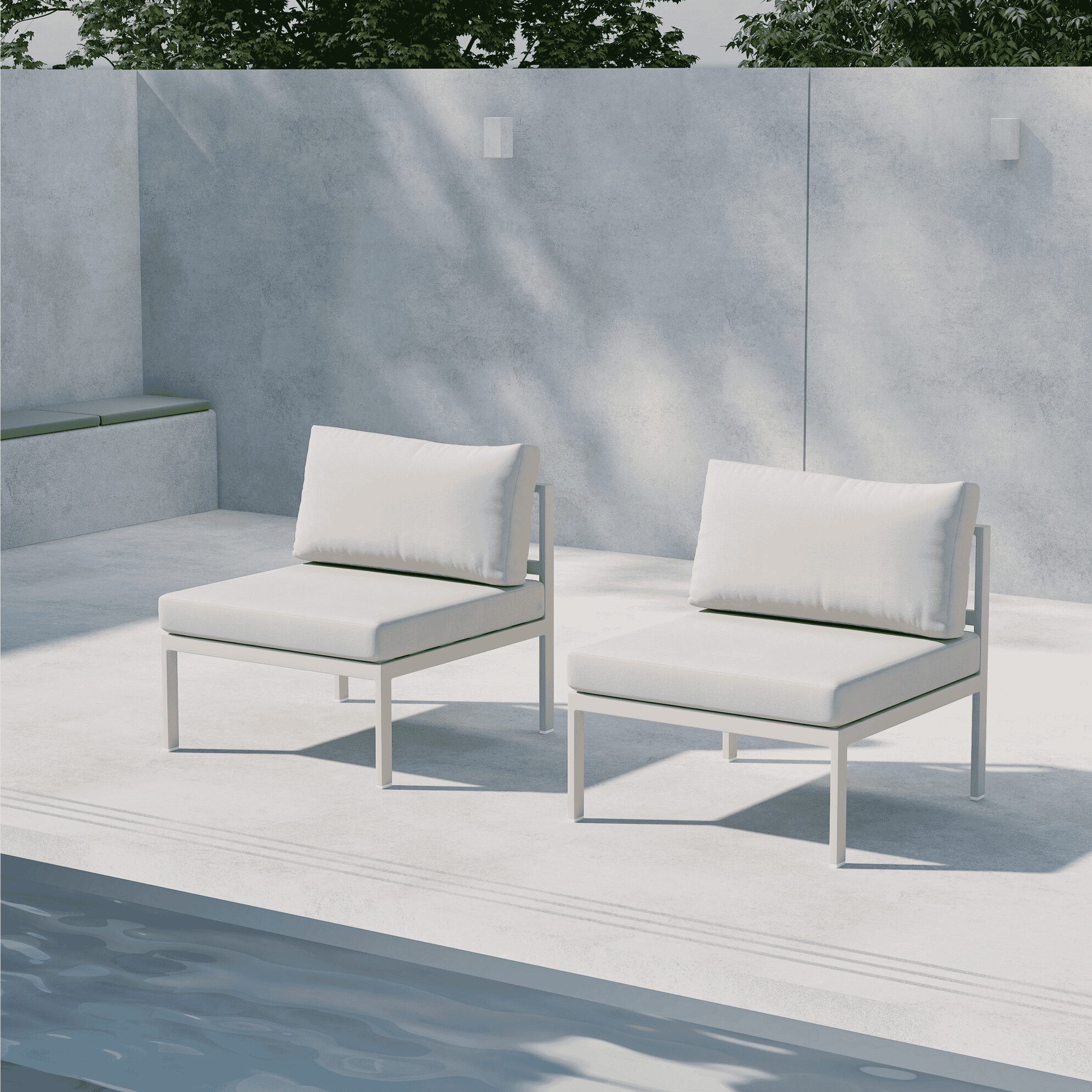 Nohr Lasheka Middenmodule – Moderne Beige Loungeset voor Buiten