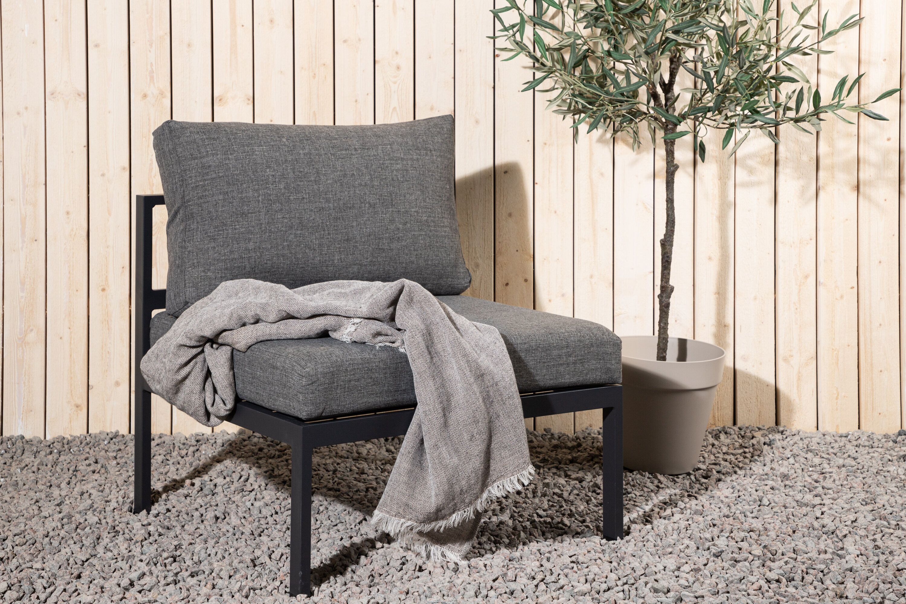 Nohr Lasheka Middenmodule – Moderne Grijze Loungeset voor Flexibel Wooncomfort