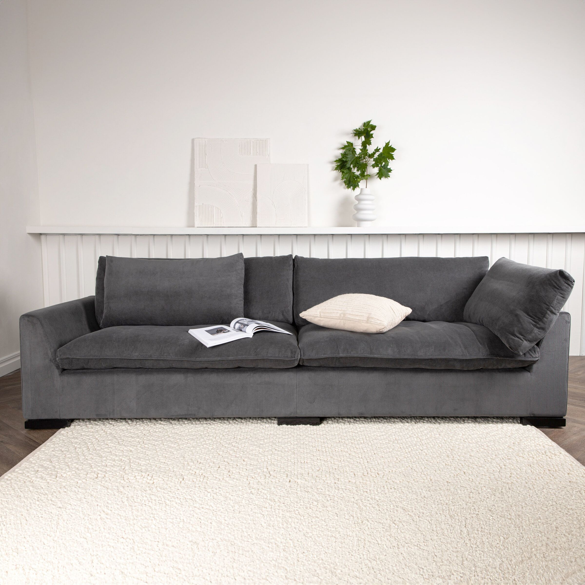Nohr Latia Rib 3‑zits bank – Donkergrijs, Scandinavisch comfort voor de moderne woonkamer