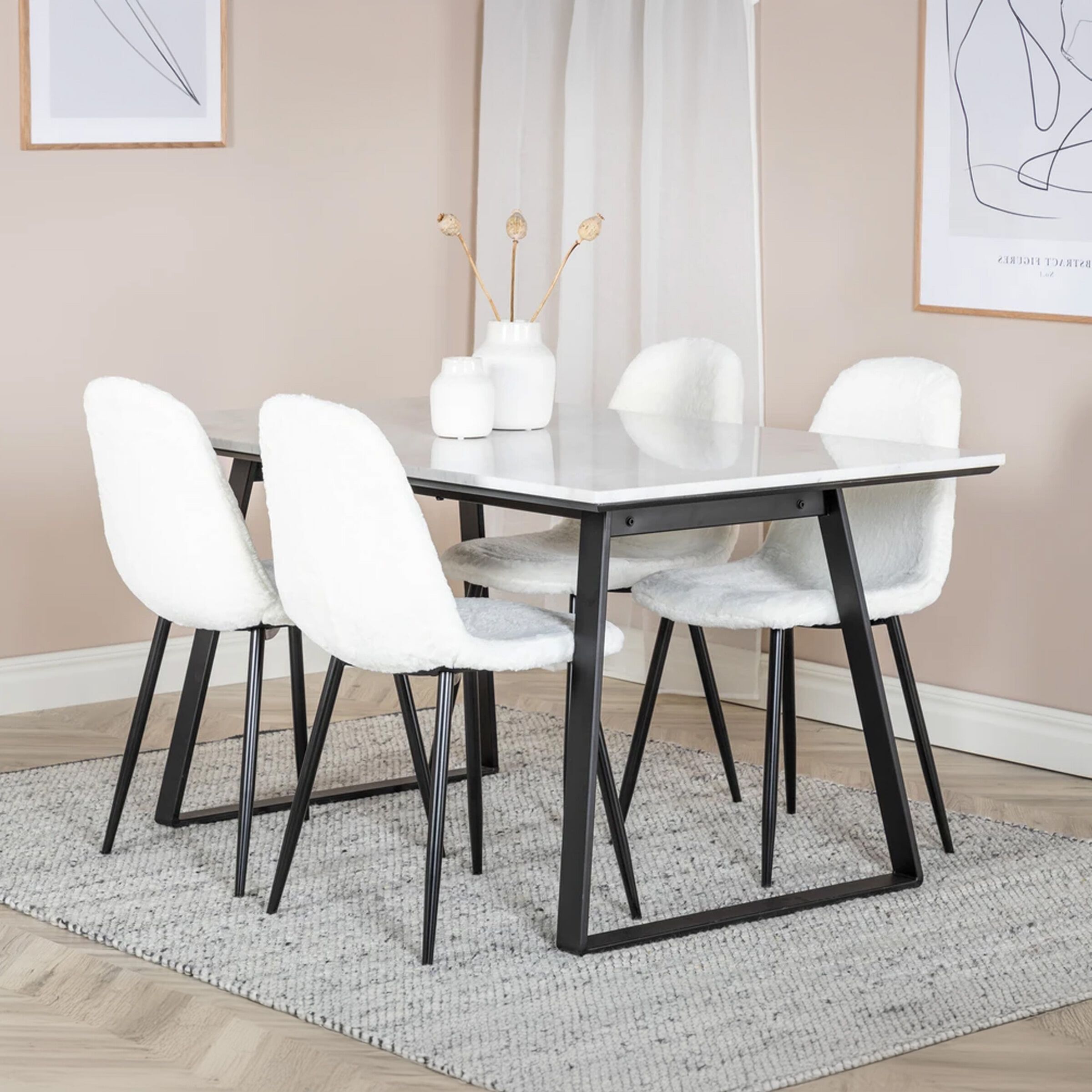 Nohr Lenton Marmeren eettafel 140 × 90 cm – Stijlvol wit centrum van uw eetkamer