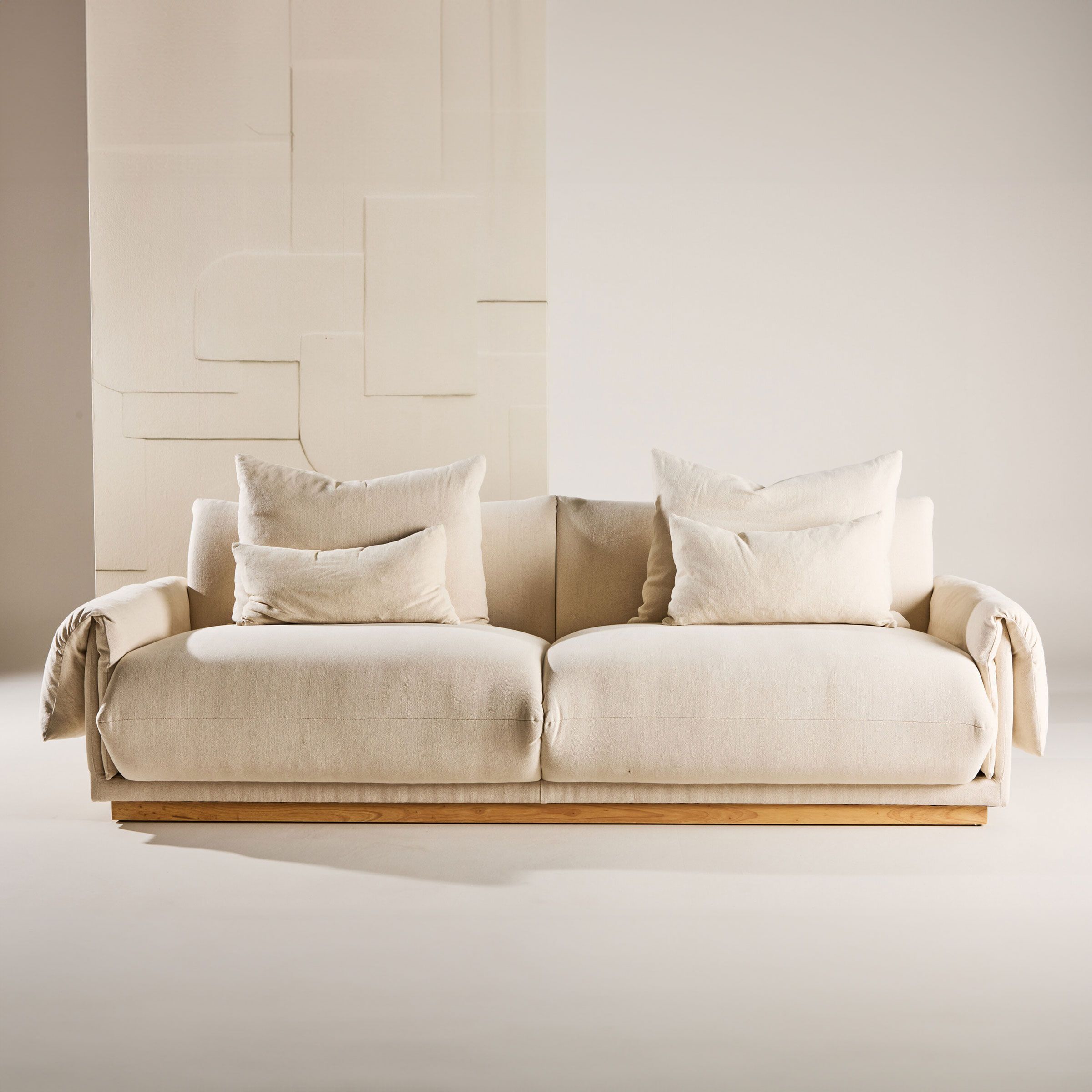 Nohr Lisa 3‑zitsbank in linnenlook – ruime, beige stijl voor elke woonkamer
