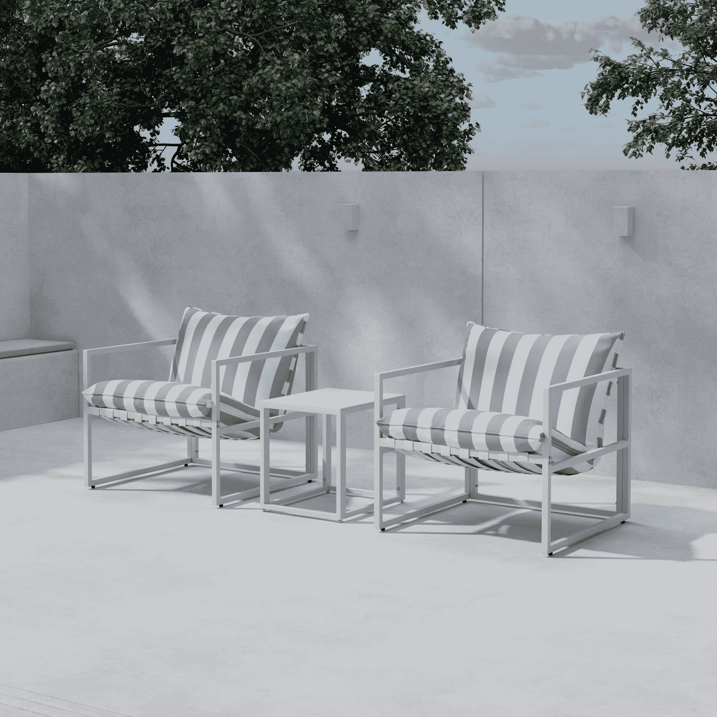 Nohr Loungeset Kandie – Moderne en Comfortabele Set met 2 Stoelen en Tafel in Beige