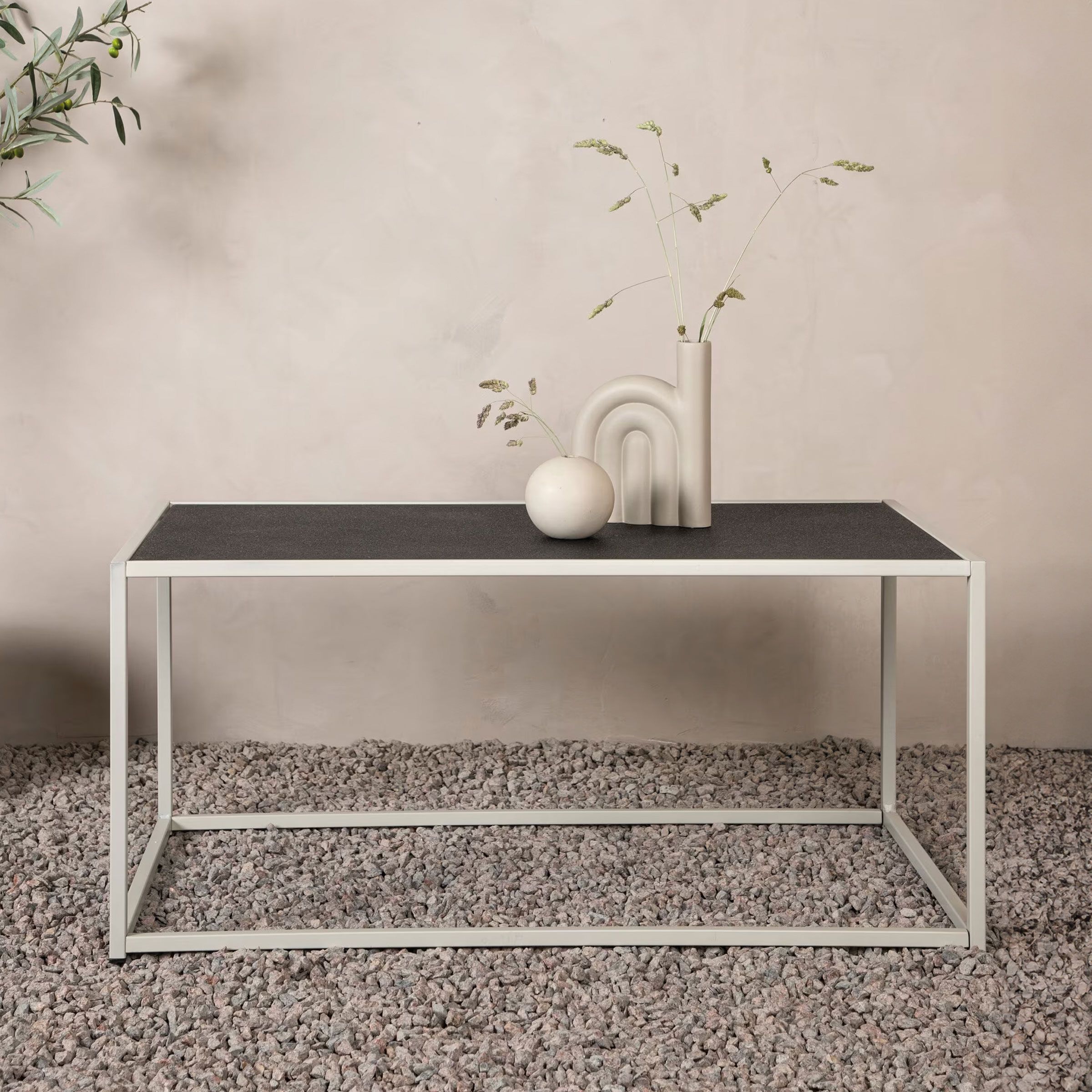 Nohr Loungetafel Serrina – Strakke, Grijze Salontafel van 110 × 60 cm