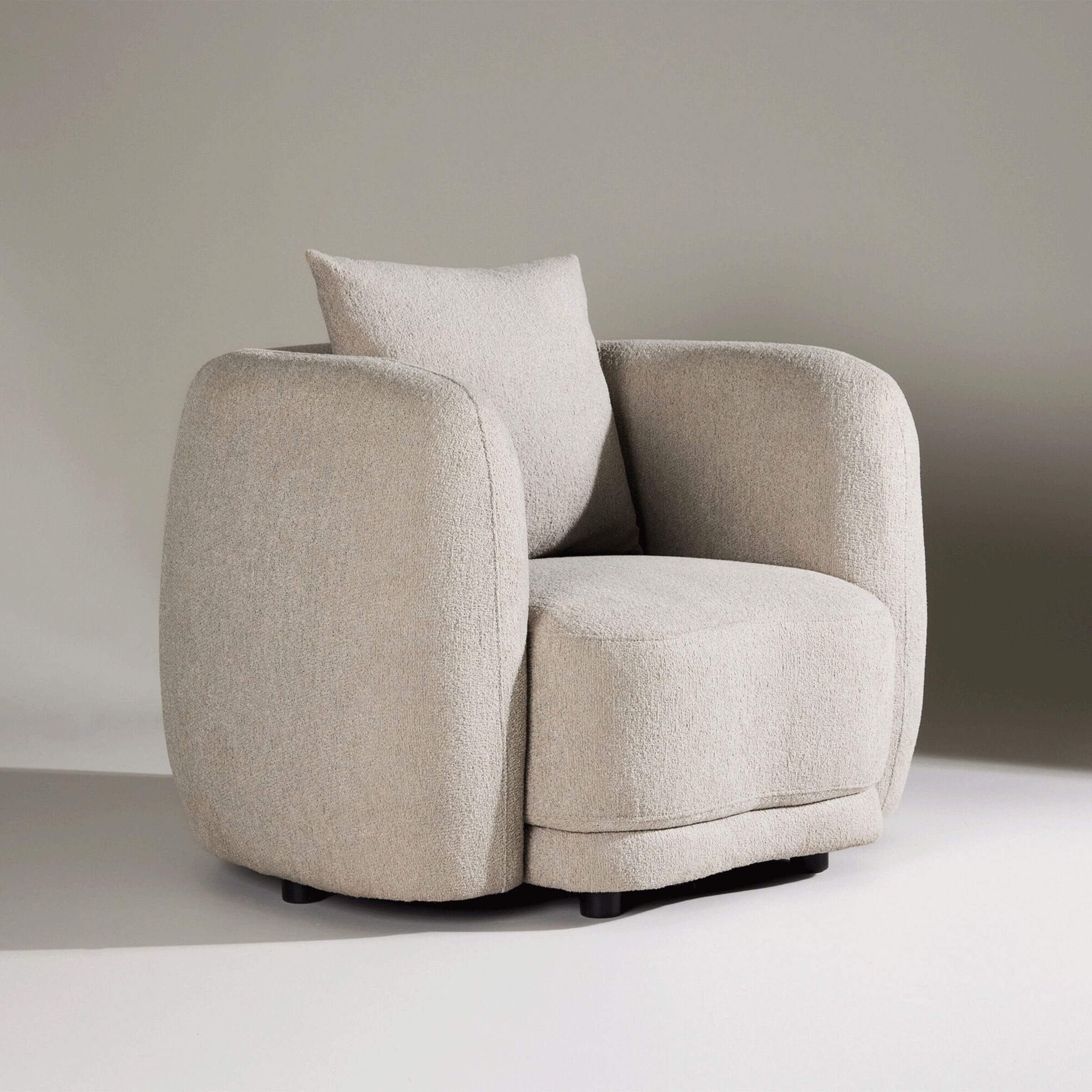 Nohr Macrina Fauteuil in Beige Bouclé – Stijlvol Comfort voor elke Woonkamer