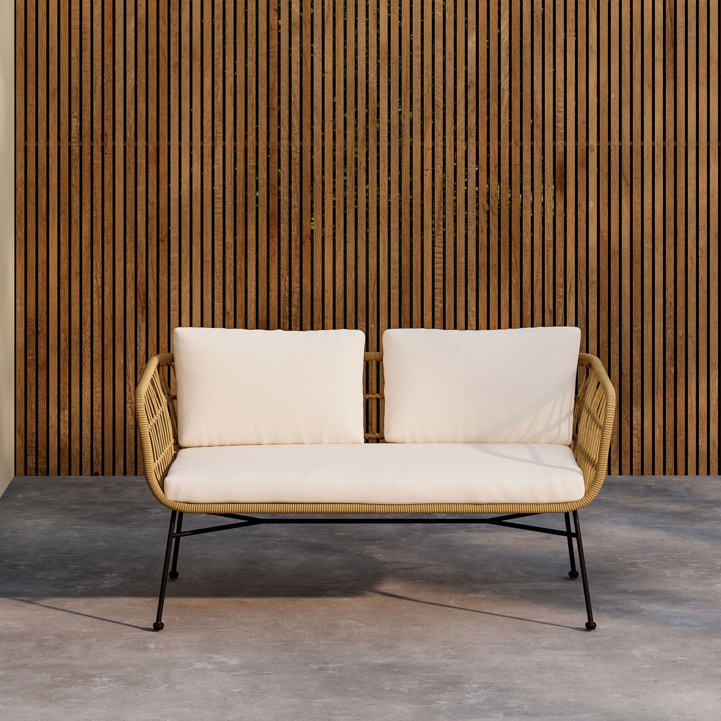 Nohr Marison Rattan Tuinbank 140 cm – Natuurlijke Luxe voor Terras & Tuin
