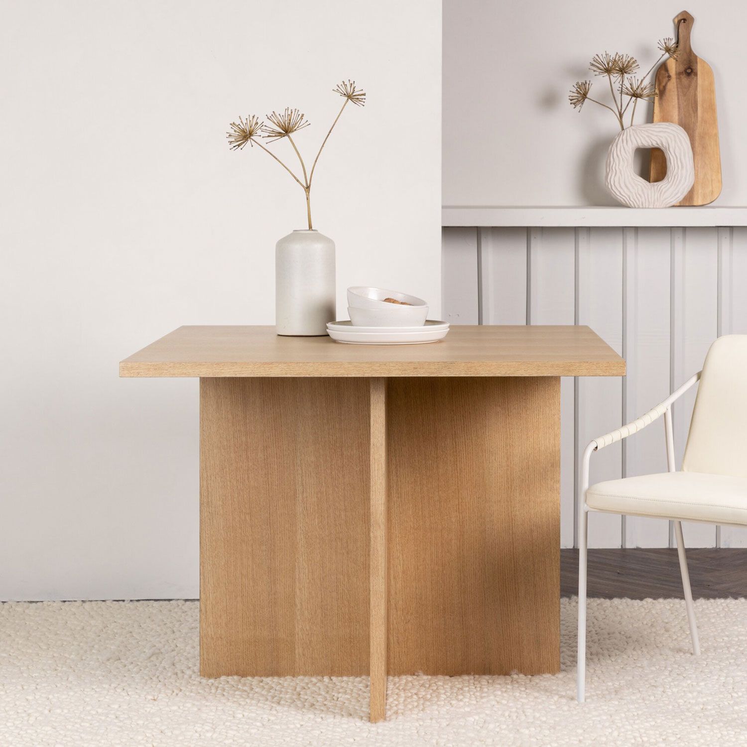 Nohr Micheala Vierkante Eettafel – Eikenlook 100 cm, Naturel