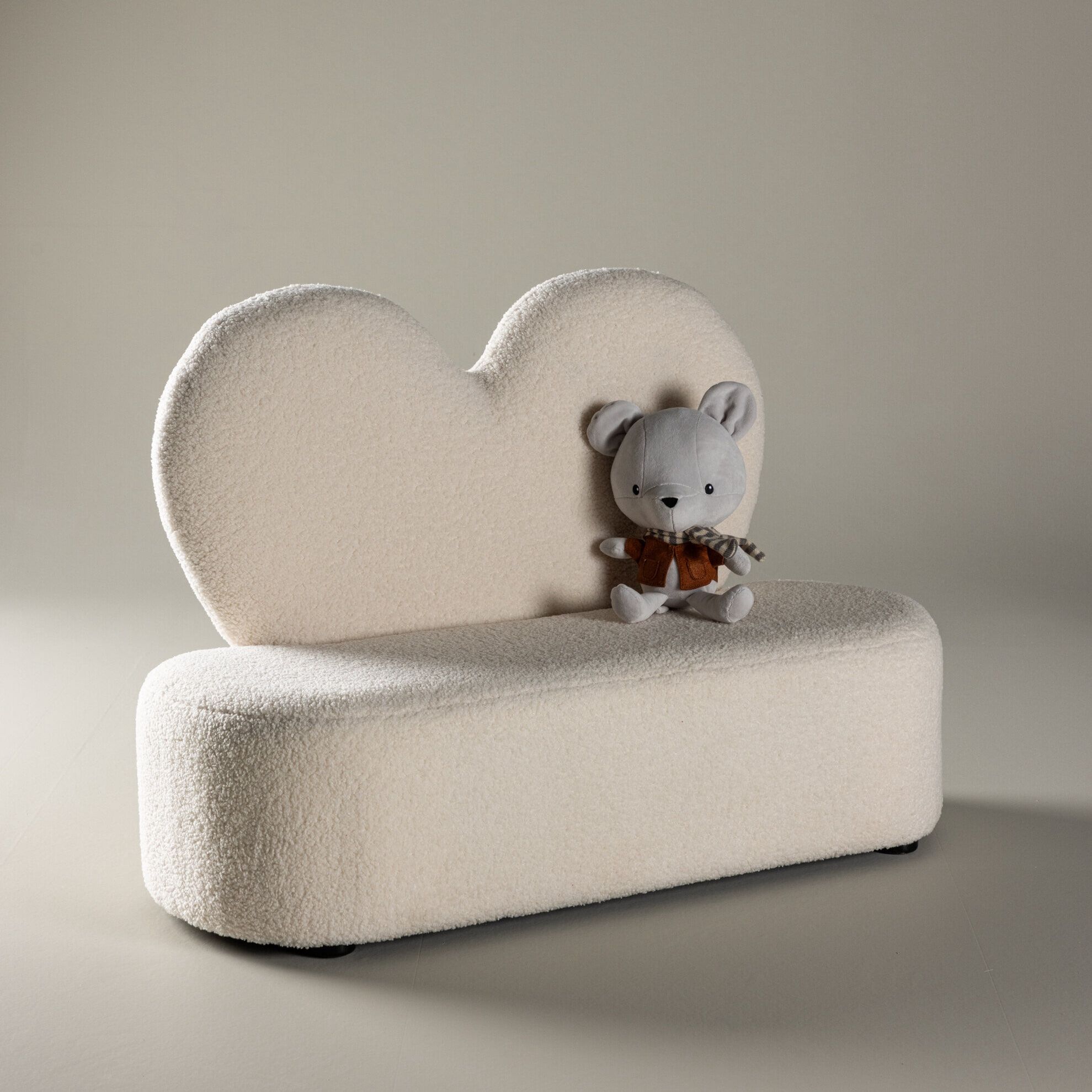 Nohr Niki Teddy kinderbankje – Beige, duurzaam comfort voor de kinderkamer